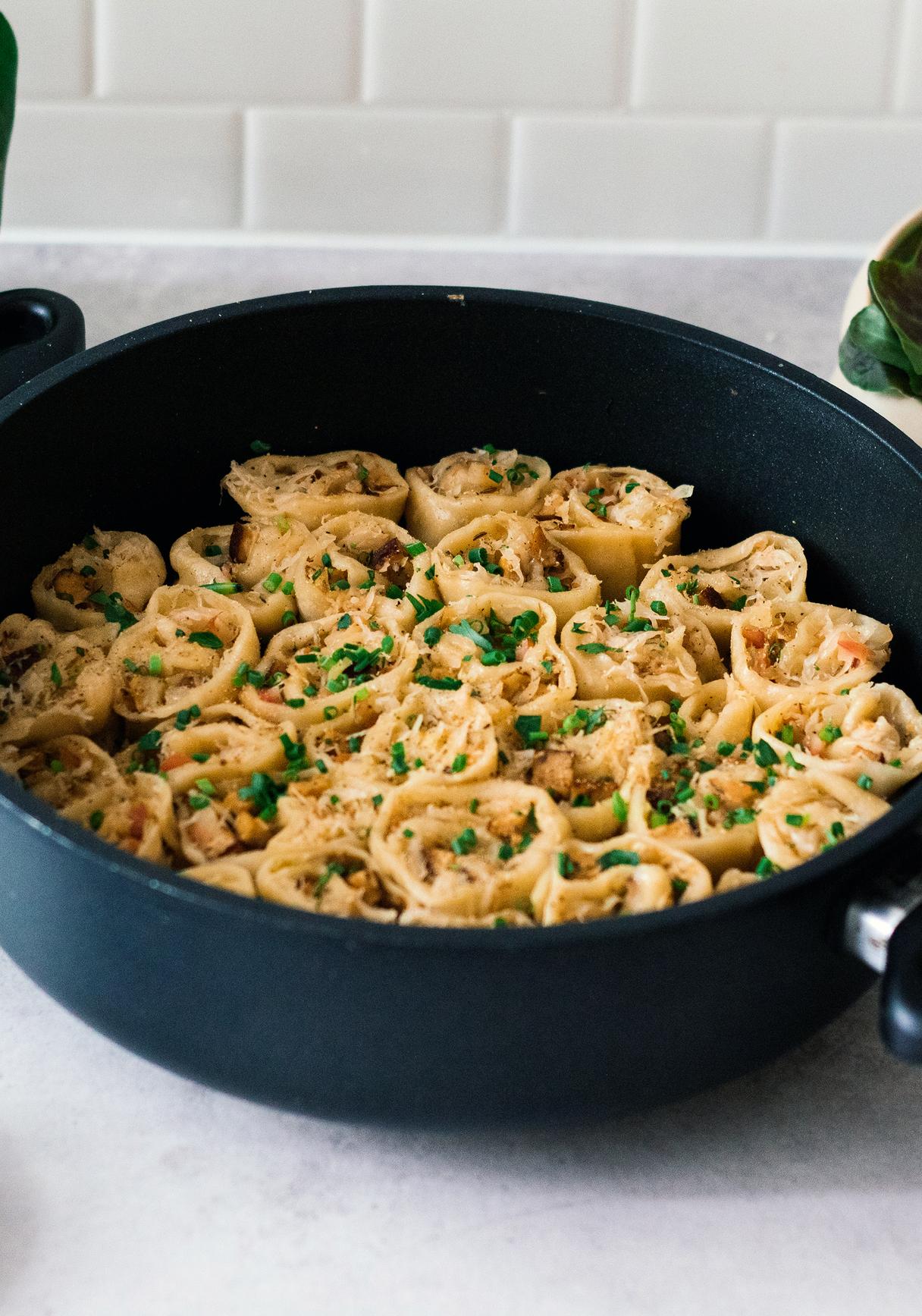 Sauerkraut Stuffed Pasta Rolls