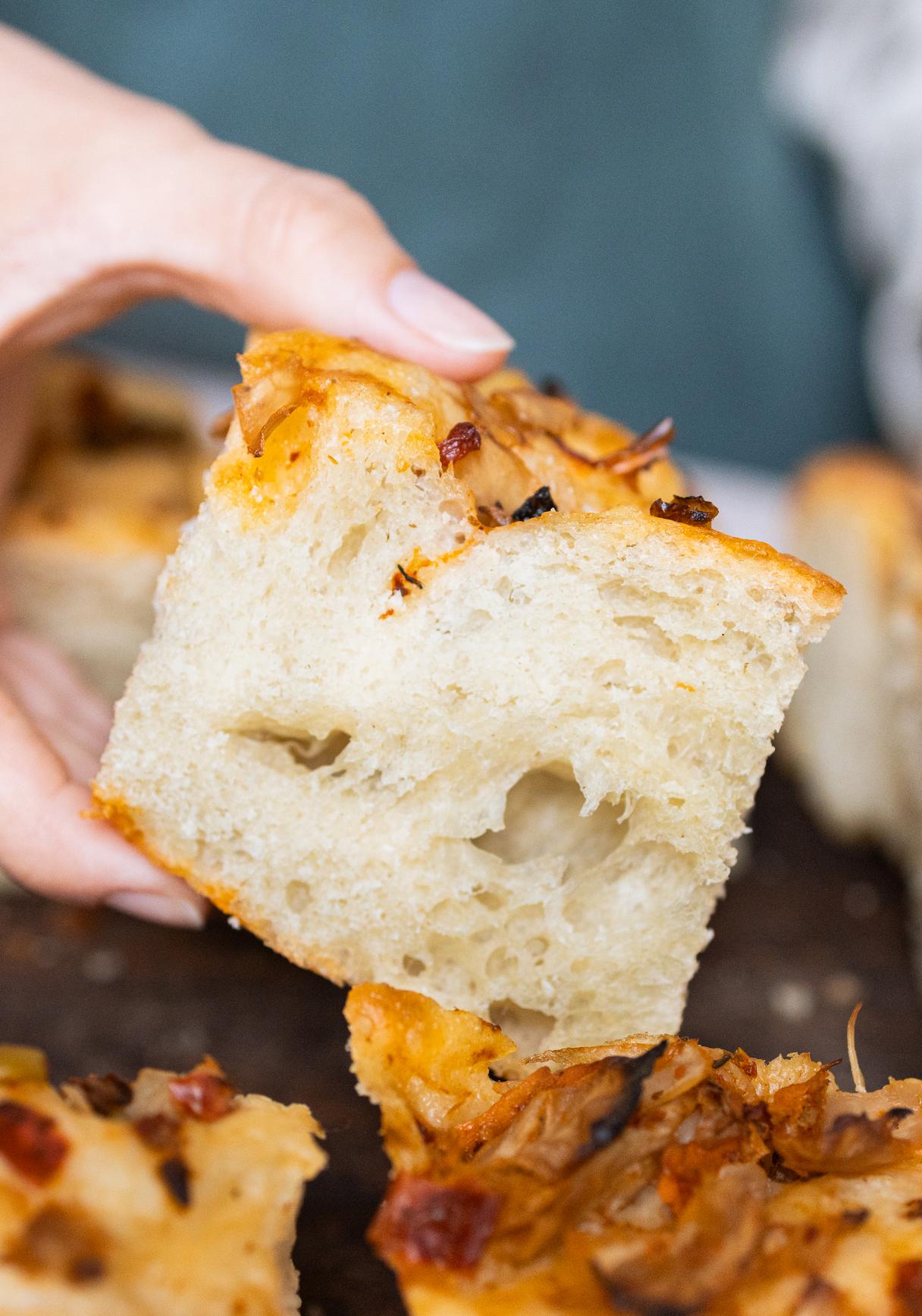 Vegane Kimchi-Focaccia (ohne Kneten)