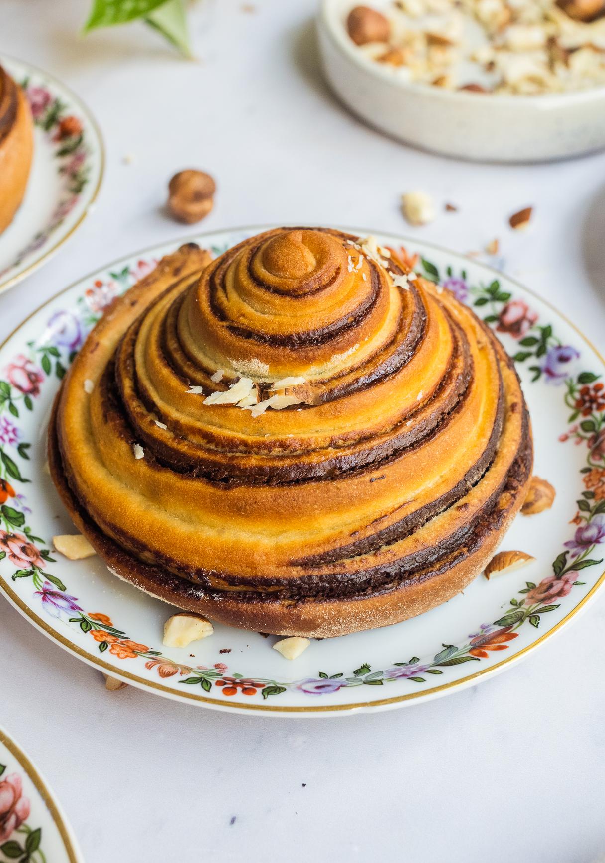 Vegane Schokoladen-Haselnuss-Schnecken