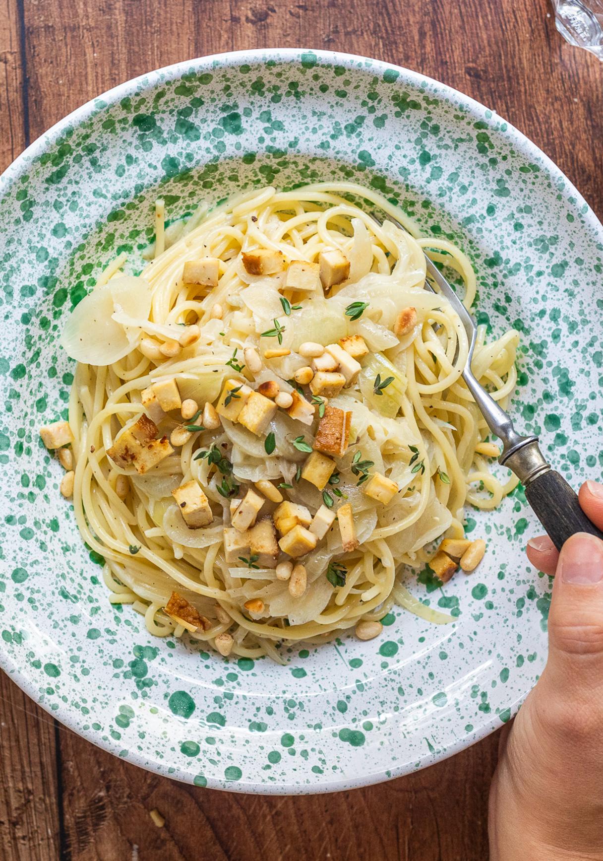 Vegane French Onion Pasta