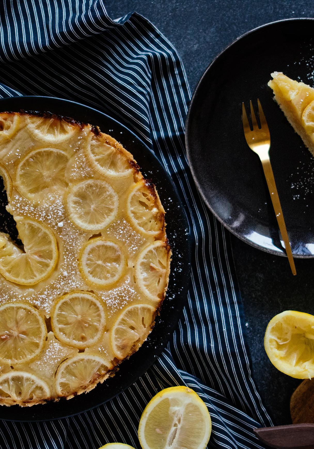 Veganer Zitronen Upside Down Kuchen