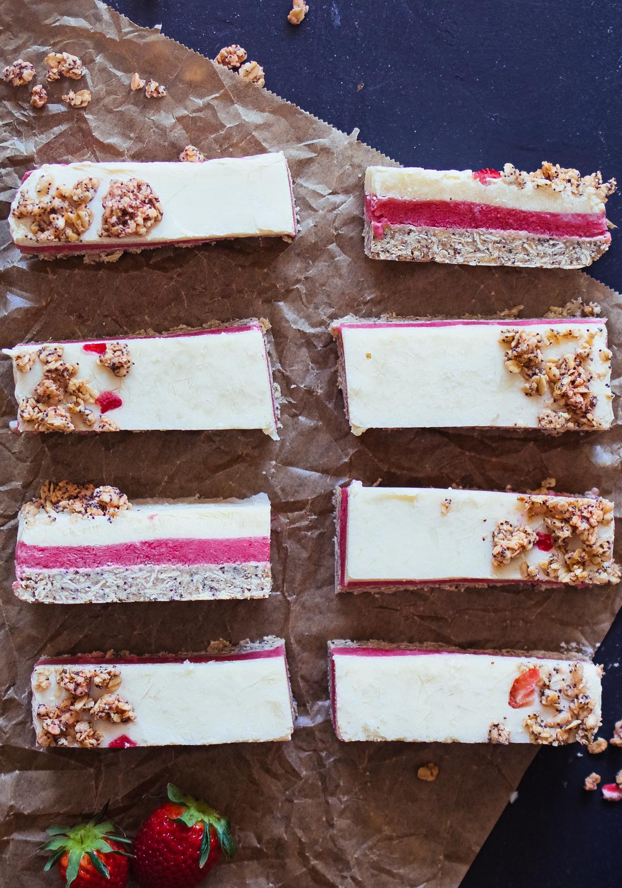Vegane Frozen-Erdbeer-Riegel