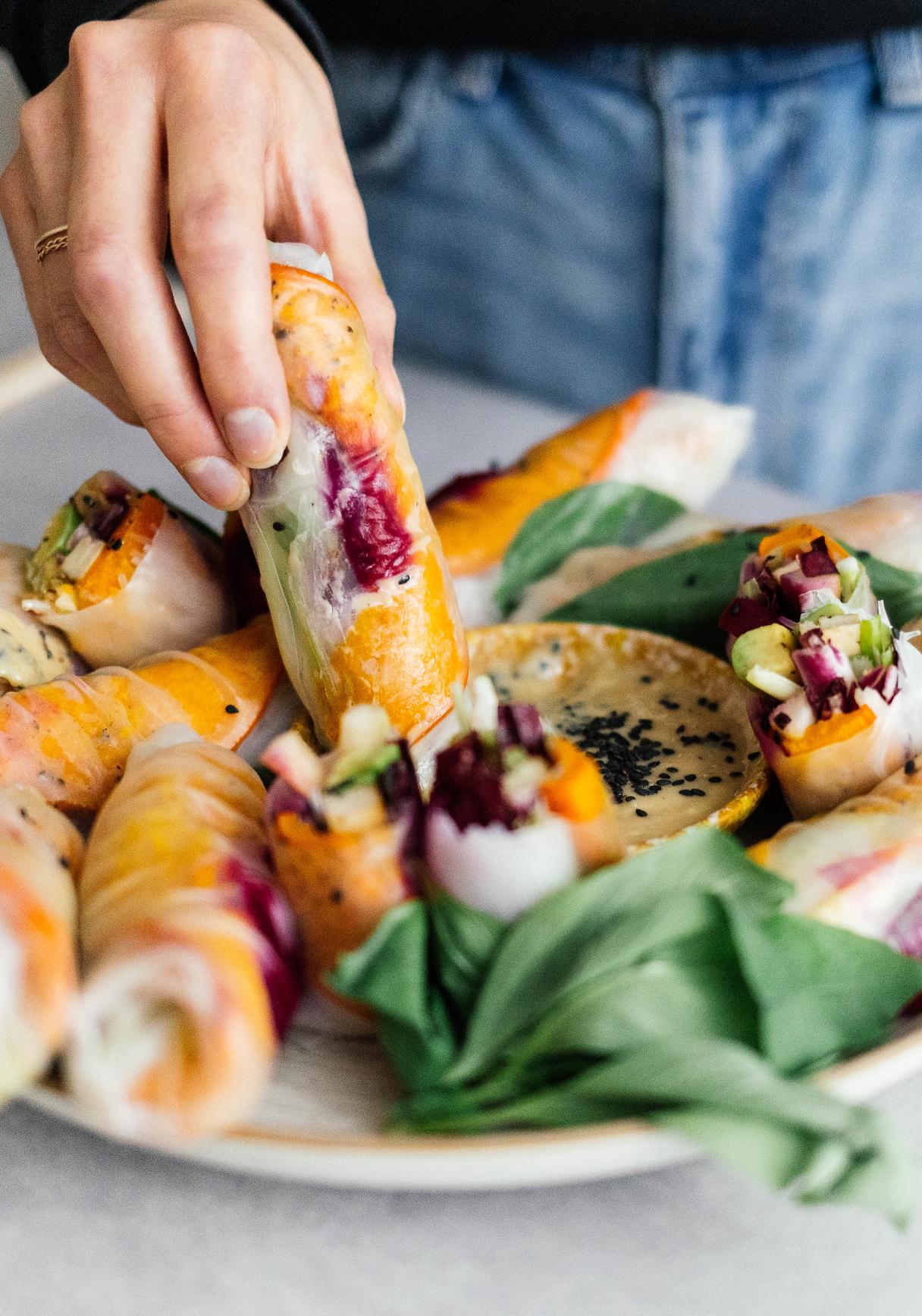 Vegan Autumn Rolls with Pumpkin