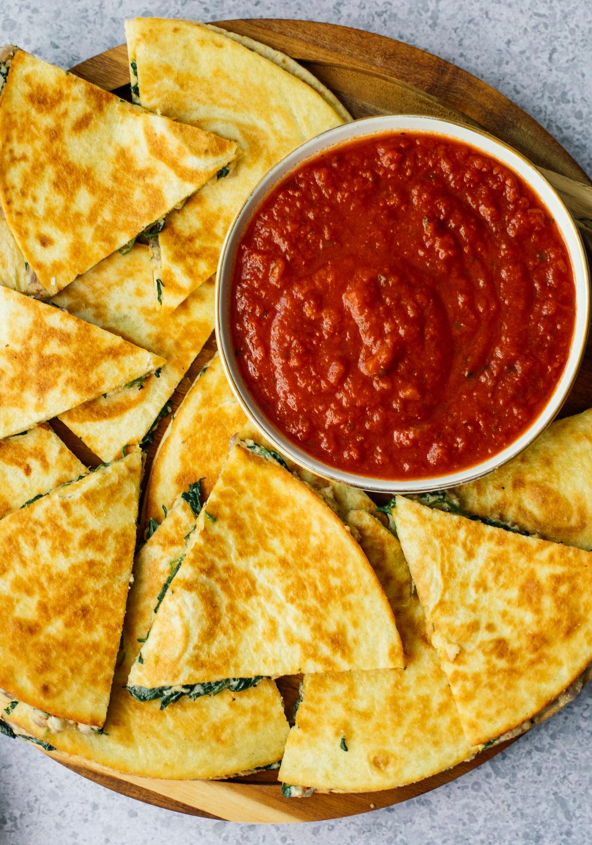Vegane Spinat-Quesadillas