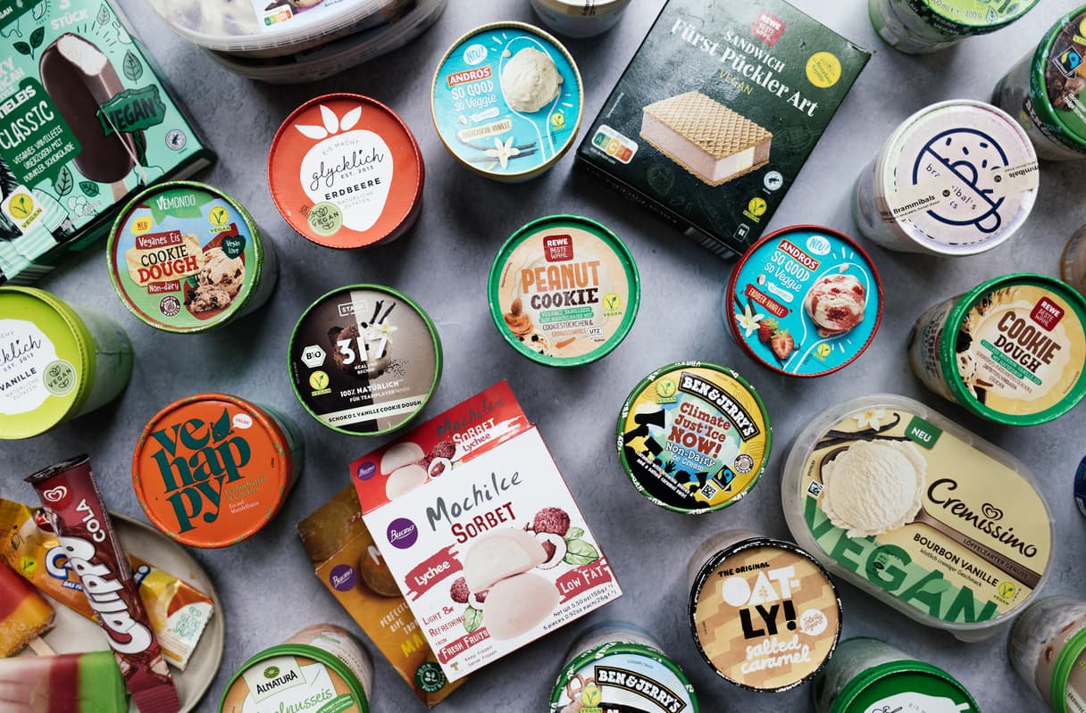 Veganes Eis im Supermarkt