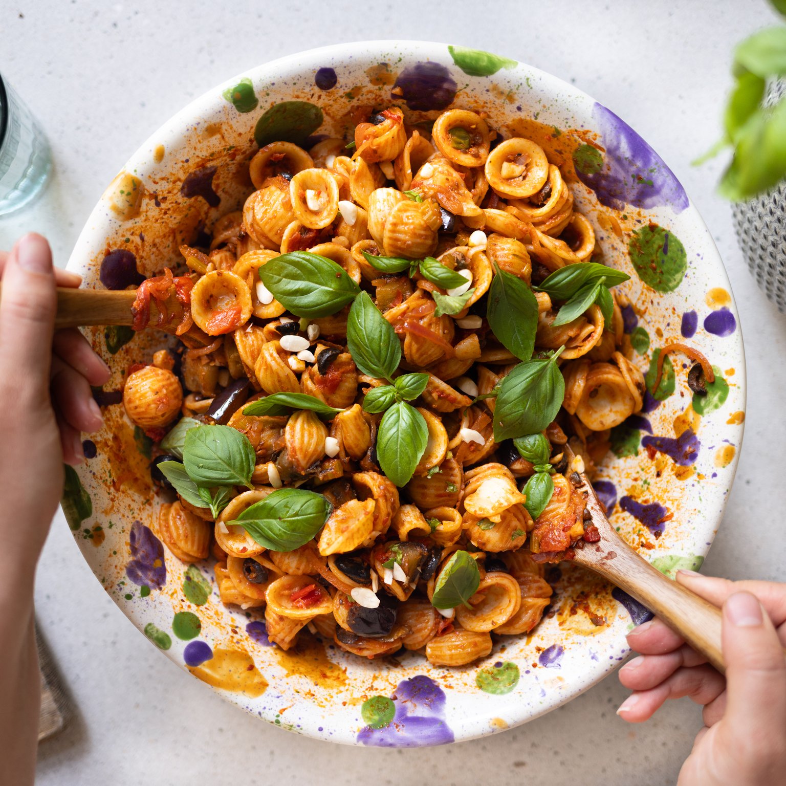 Veganer Caponata-Nudelsalat