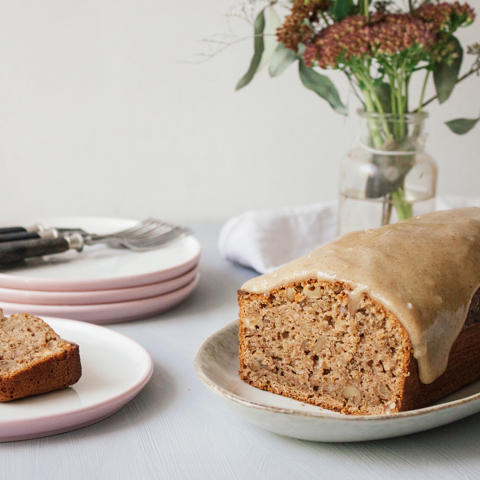 Walnut cake with walnut frosting