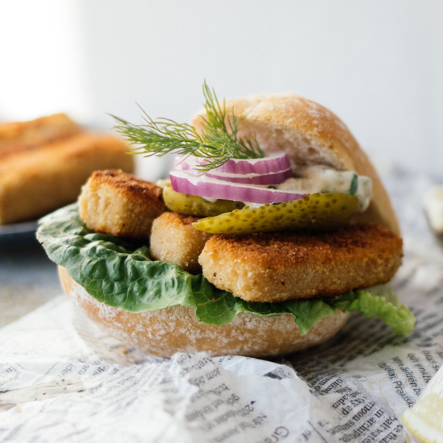 Vegan Fish Sandwich with Homemade Fish Sticks
