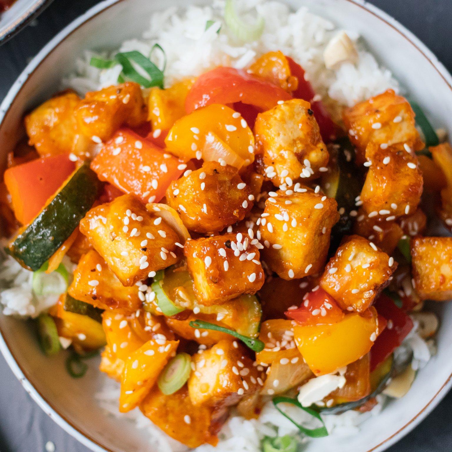 Sweet and Sour Tofu with Rice