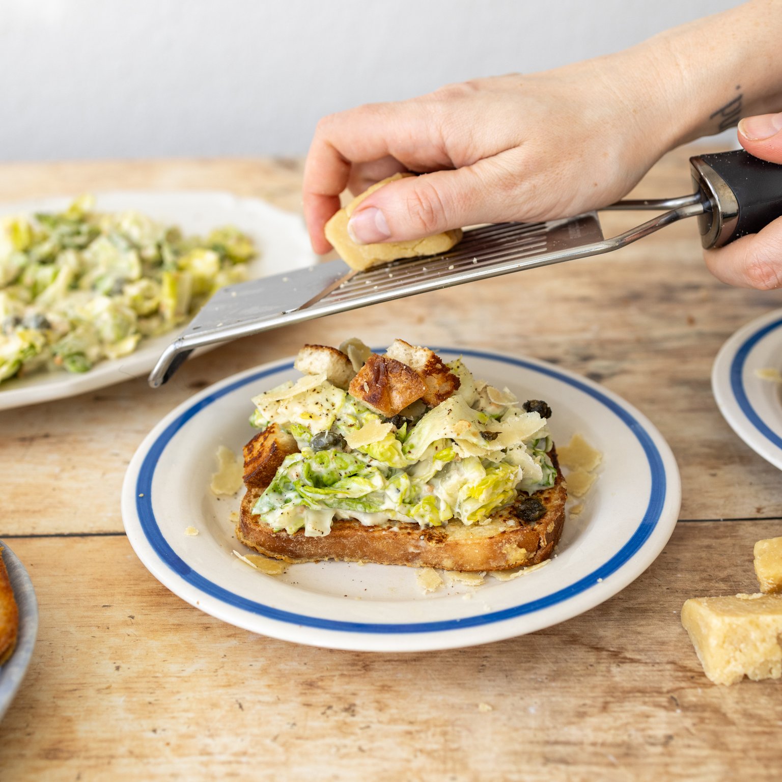 Savory French Toast with Vegan Caesar Salad