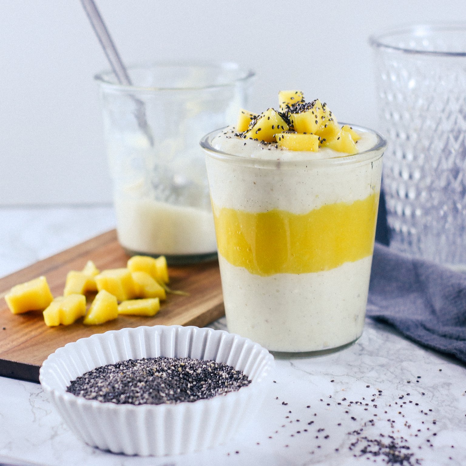 Vegan Vanilla Pudding with Mango & Chia