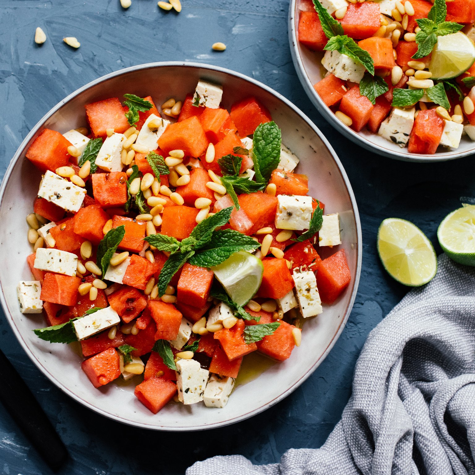 Quick, vegan watermelon & feta salad