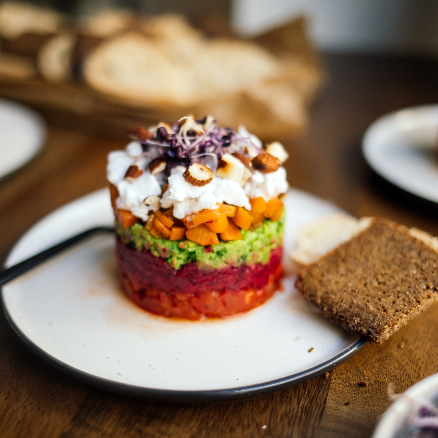 Vegan Tartar with Beetroot, Tomatoes, Peas, and Carrot Lox