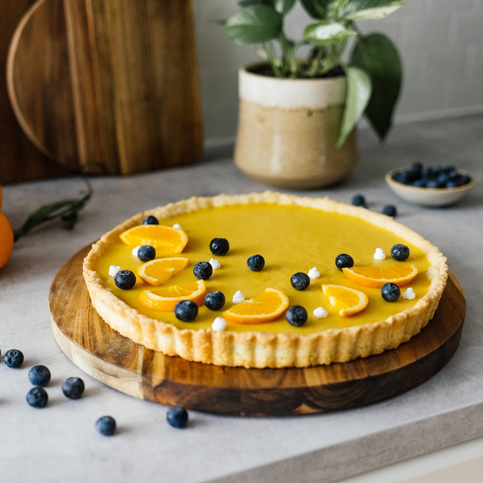 Simple, vegane Orangen-Tarte