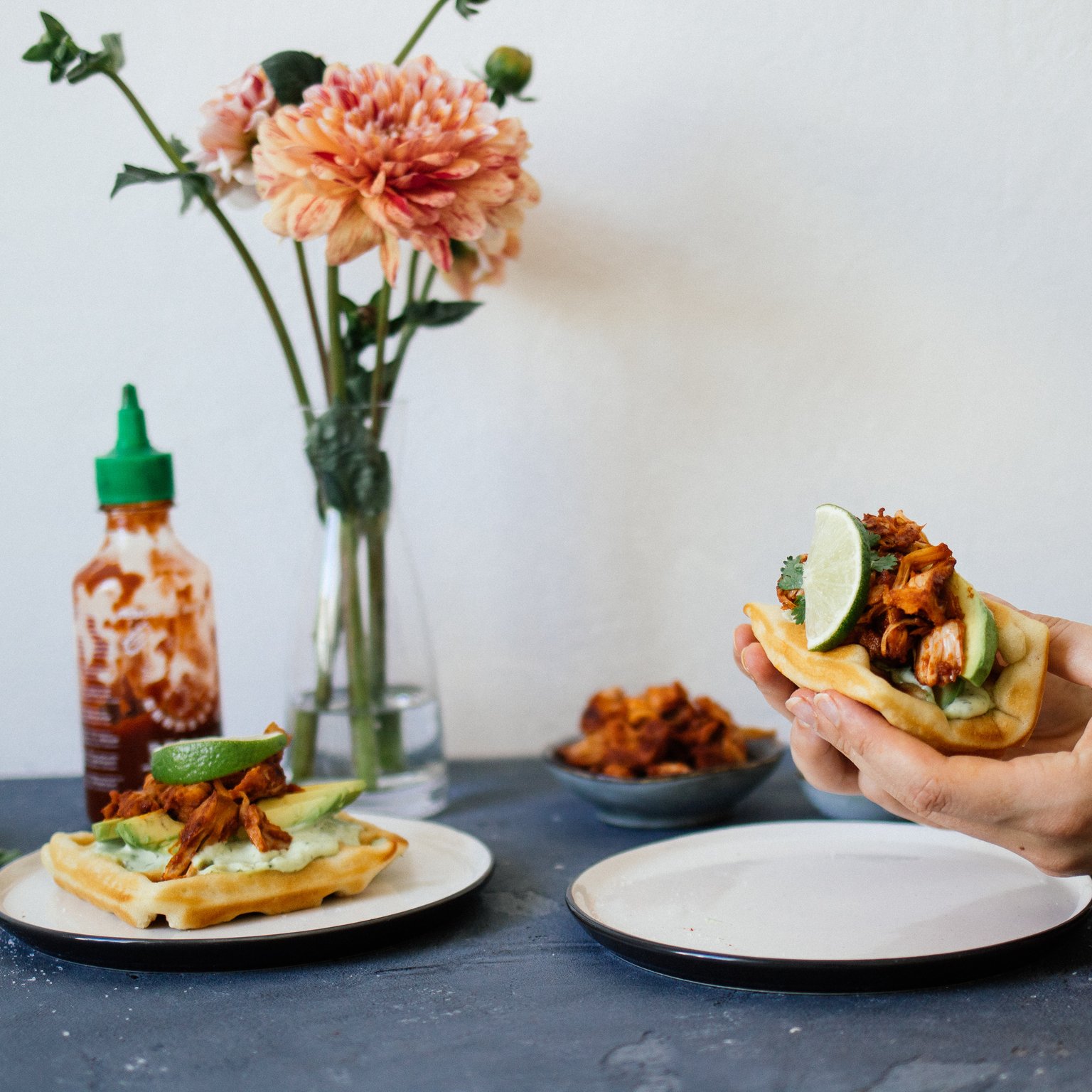 Pulled Jackfrucht Waffel-Taco