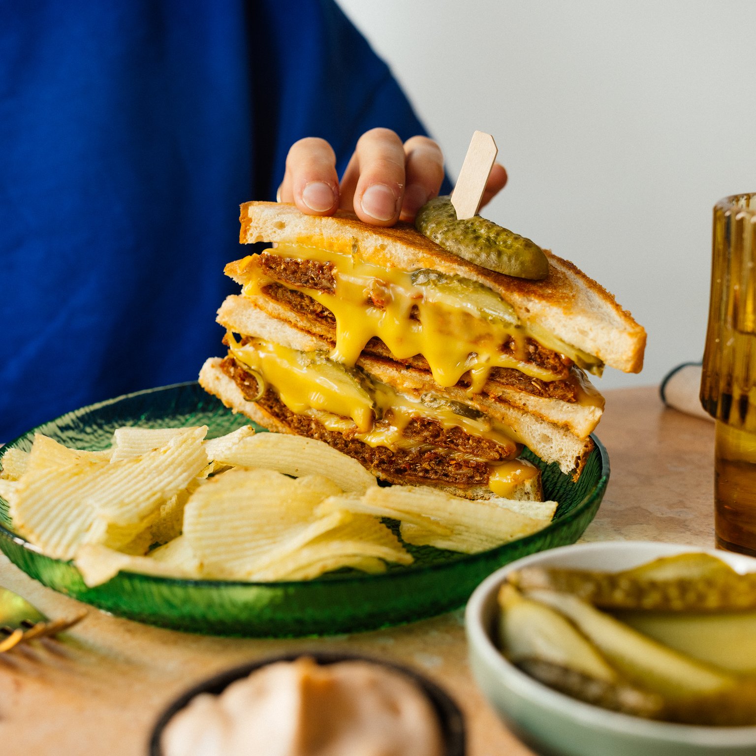 Vegan Grilled Cheese Burger