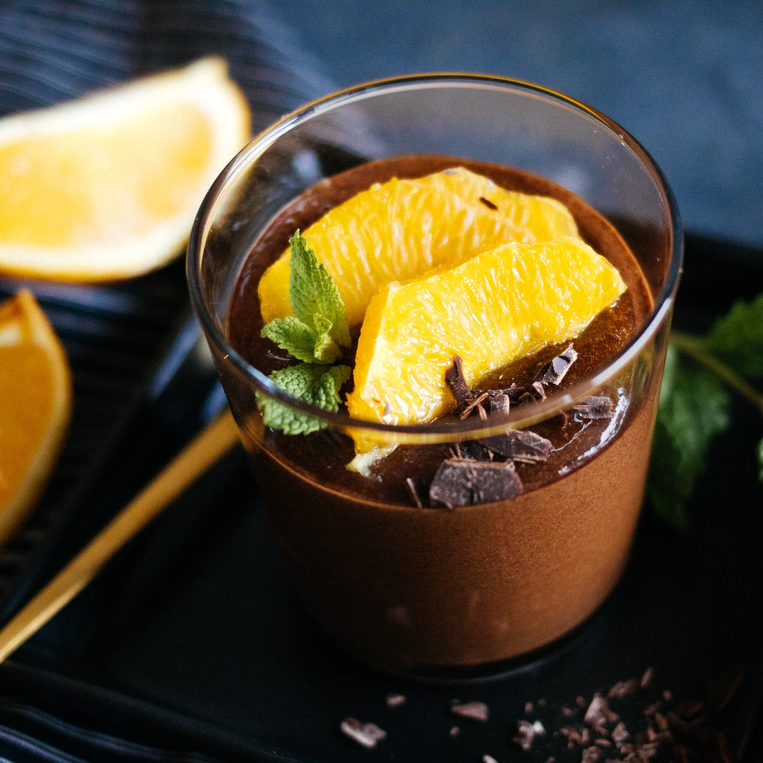 Vegan Gingerbread Mousse with Oranges