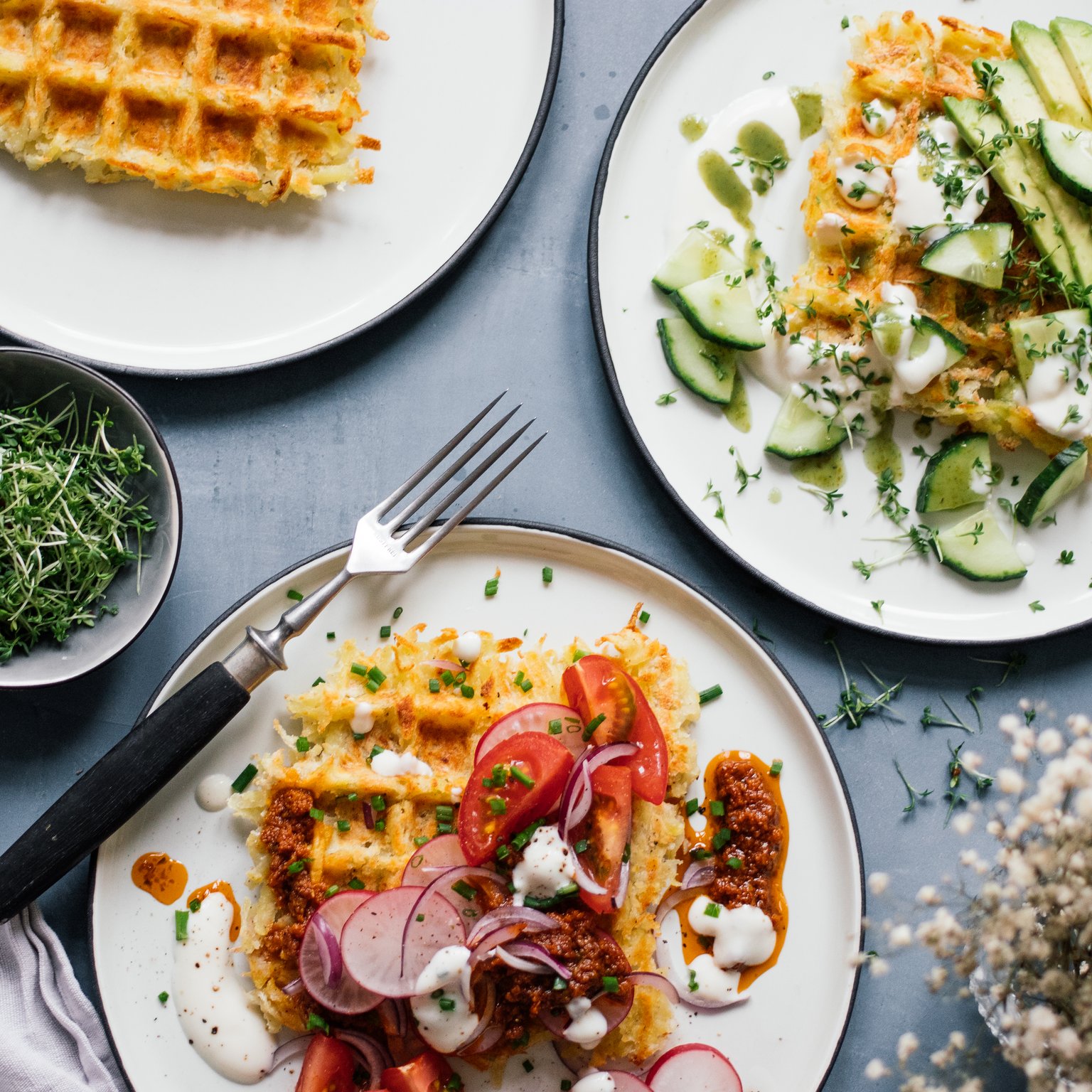 Vegan Crispy Potato Waffles