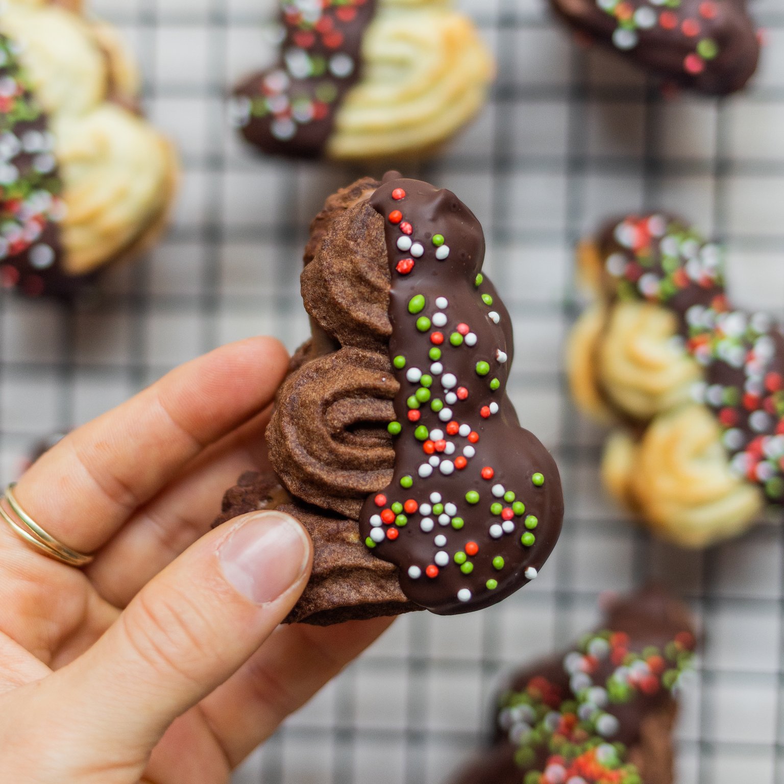 Vegan Christmas Spritz Cookies