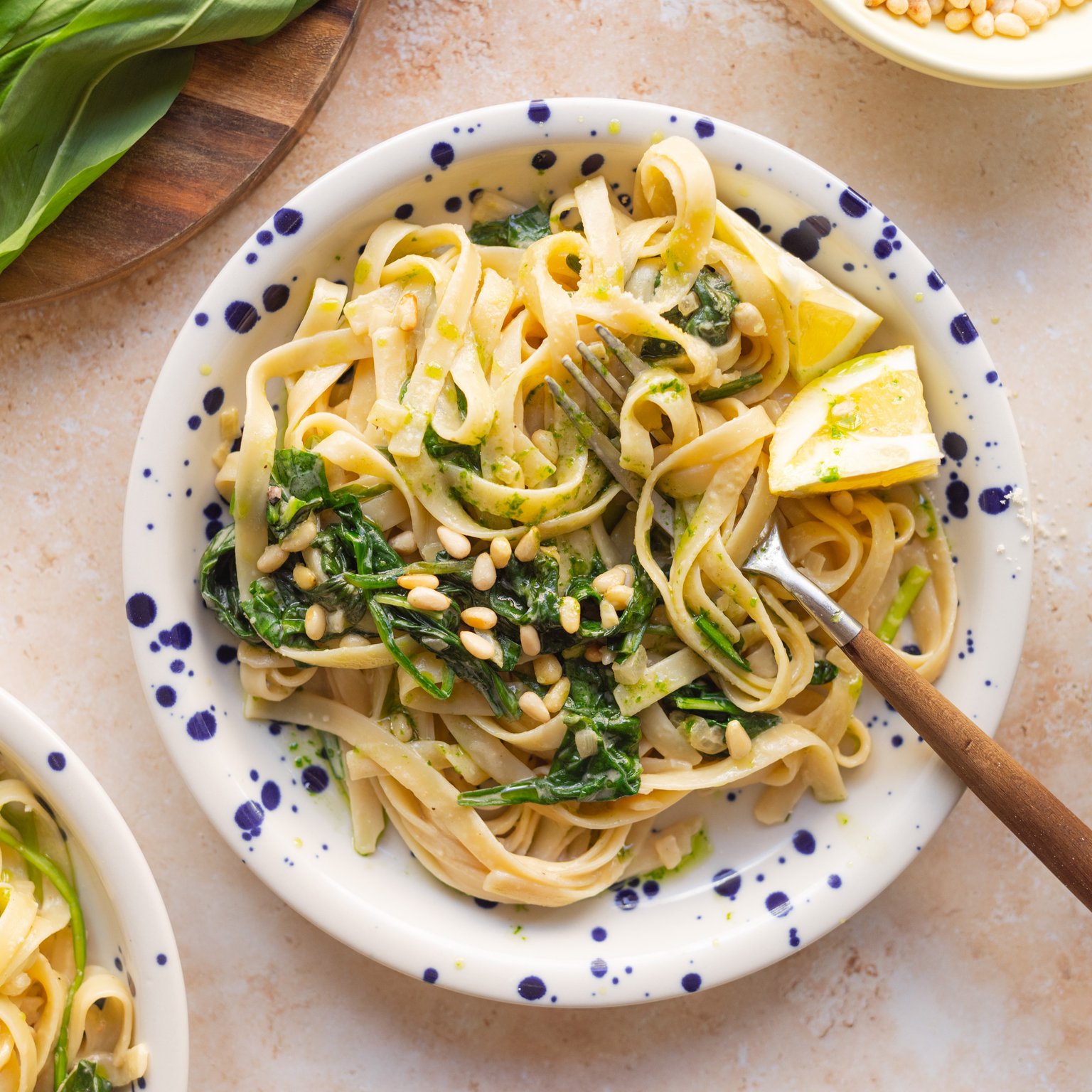 Quick Pasta with Wild Garlic and Lemon