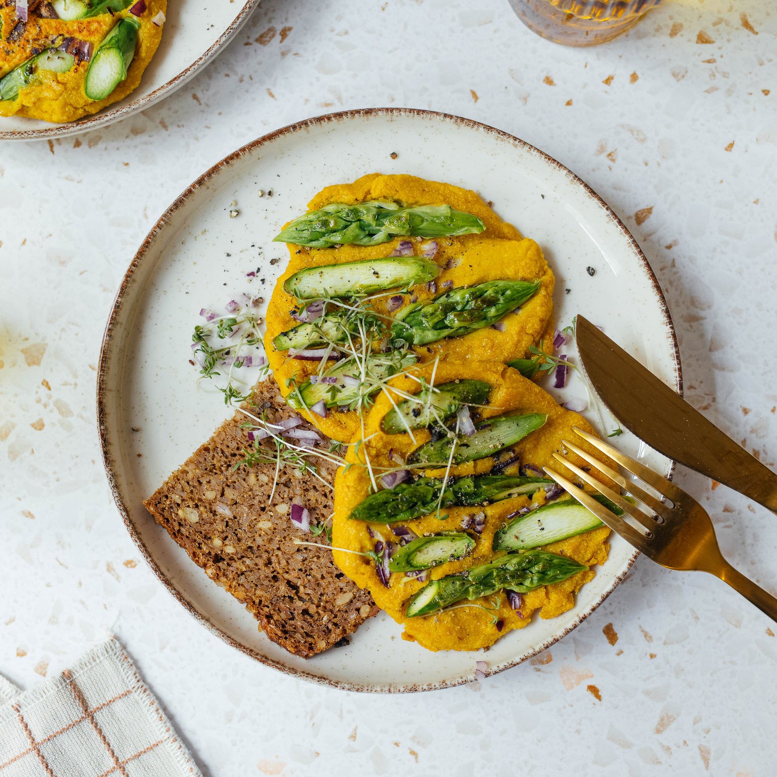Vegan Silken Tofu Omelet (with Green Asparagus)