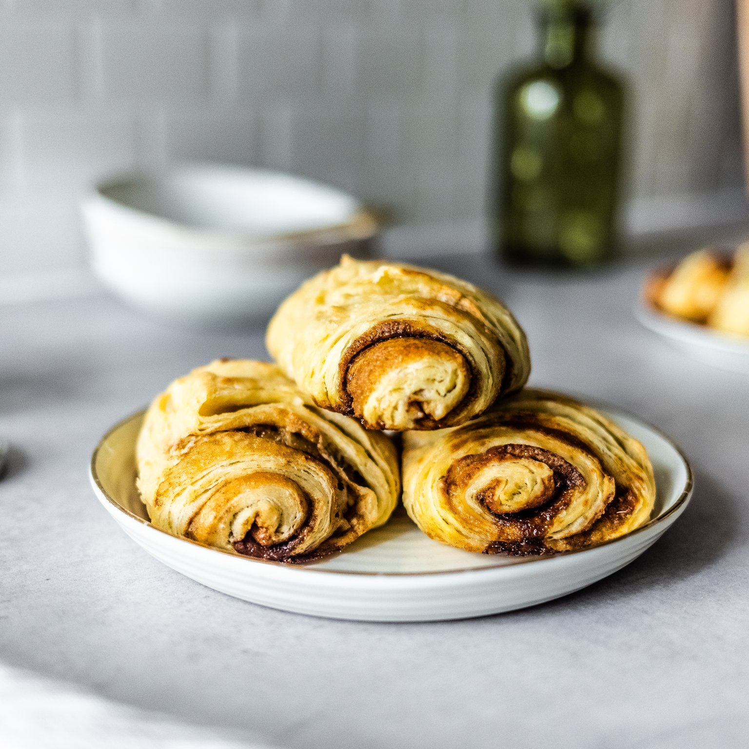 Vegane Franzbrötchen