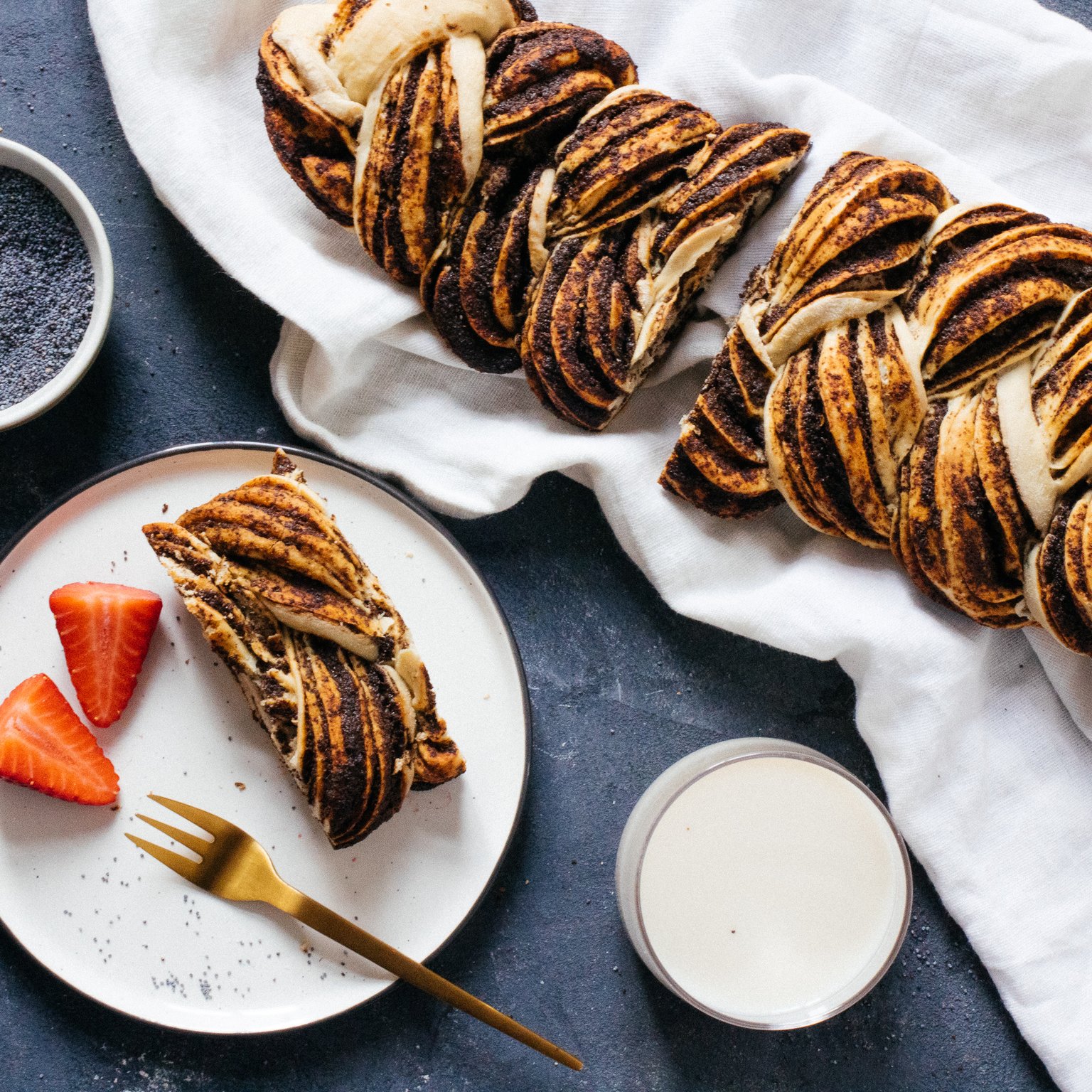Vegan Poppy Seed Braided Loaves