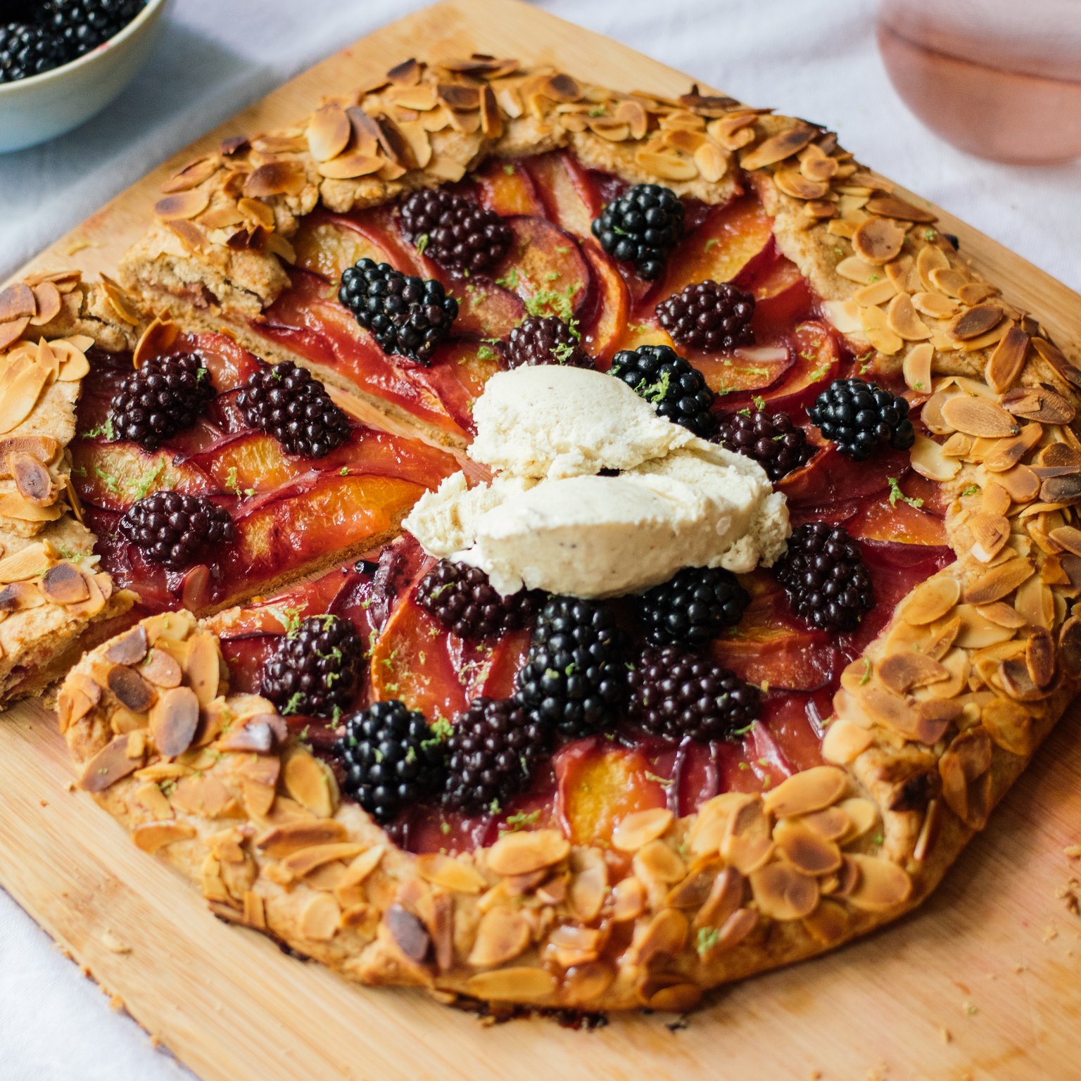 Vegan Galette With Nectarines, Plums, and Blackberries