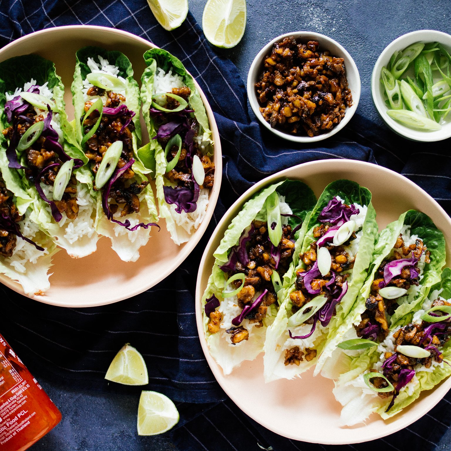 Vegan Lettuce Wraps with Rice & Mushrooms