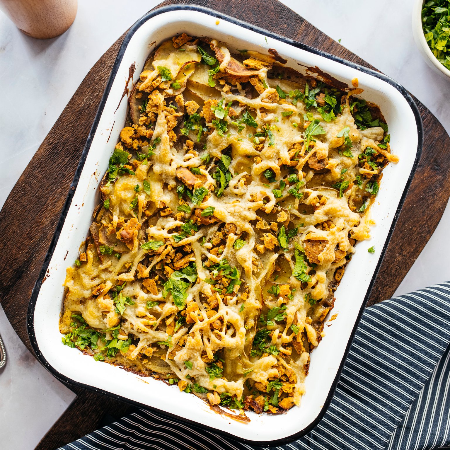 Vegan Crunchy Gratin Potatoes