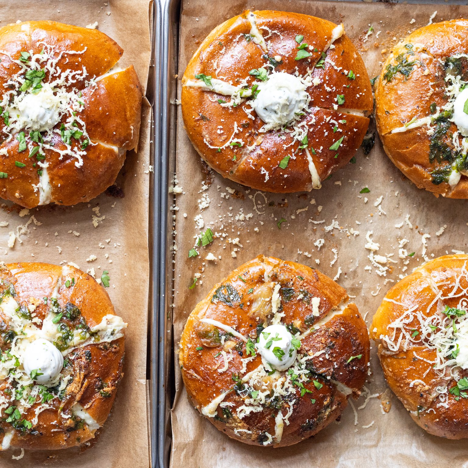 Vegan Cream Cheese Rolls with Garlic Butter