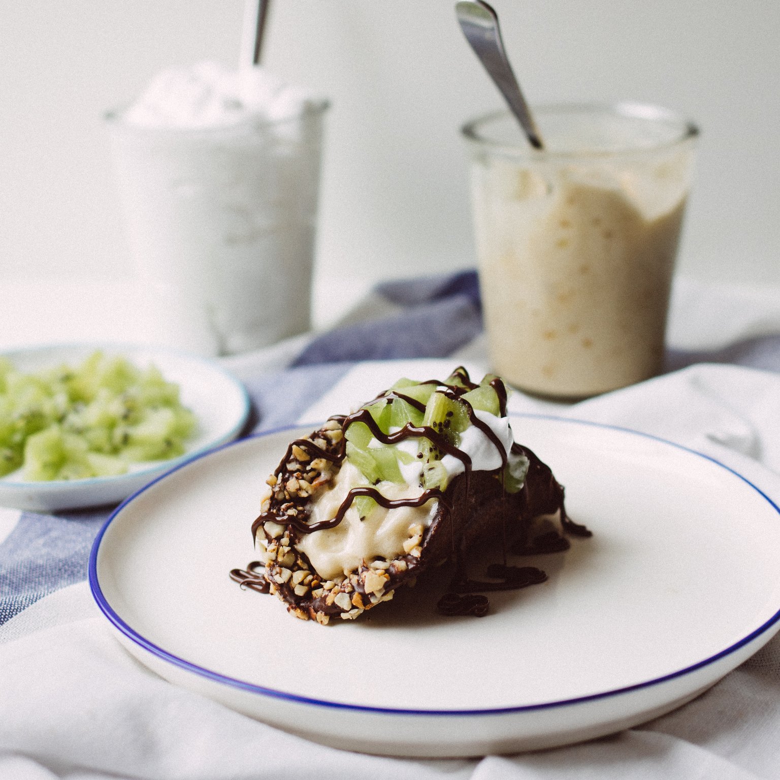 Chocolate Tacos with Nice Cream & Kiwi