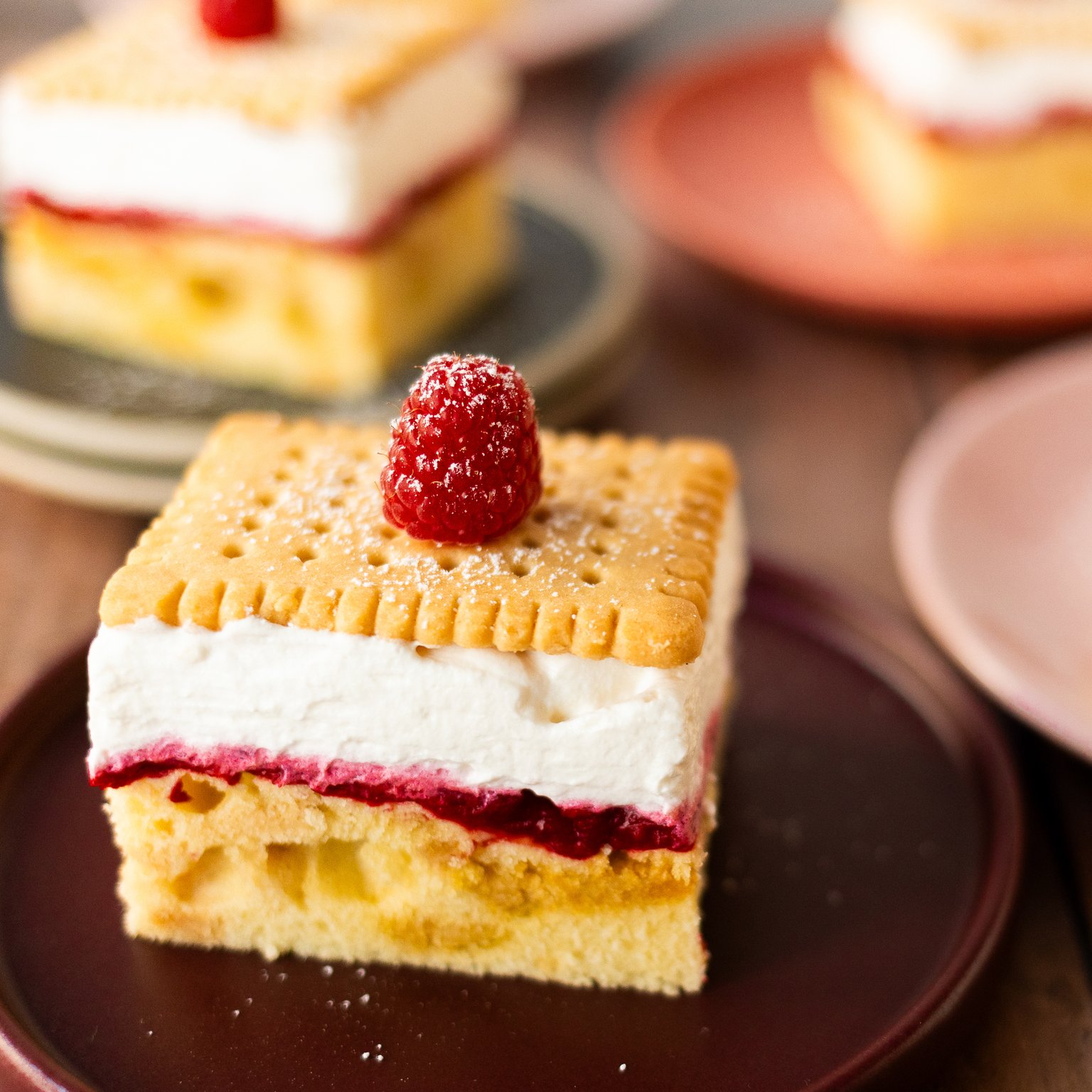 Creamy Vegan Raspberry Shortbread Cake