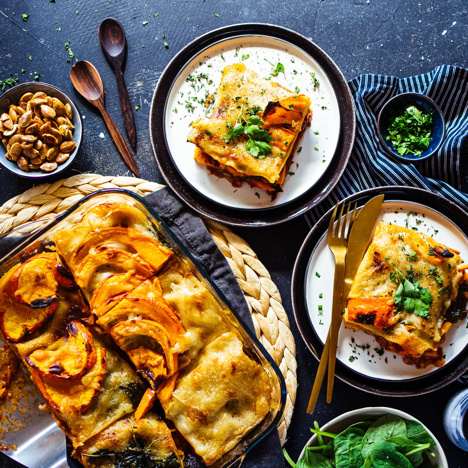 Vegane Kürbislasagne