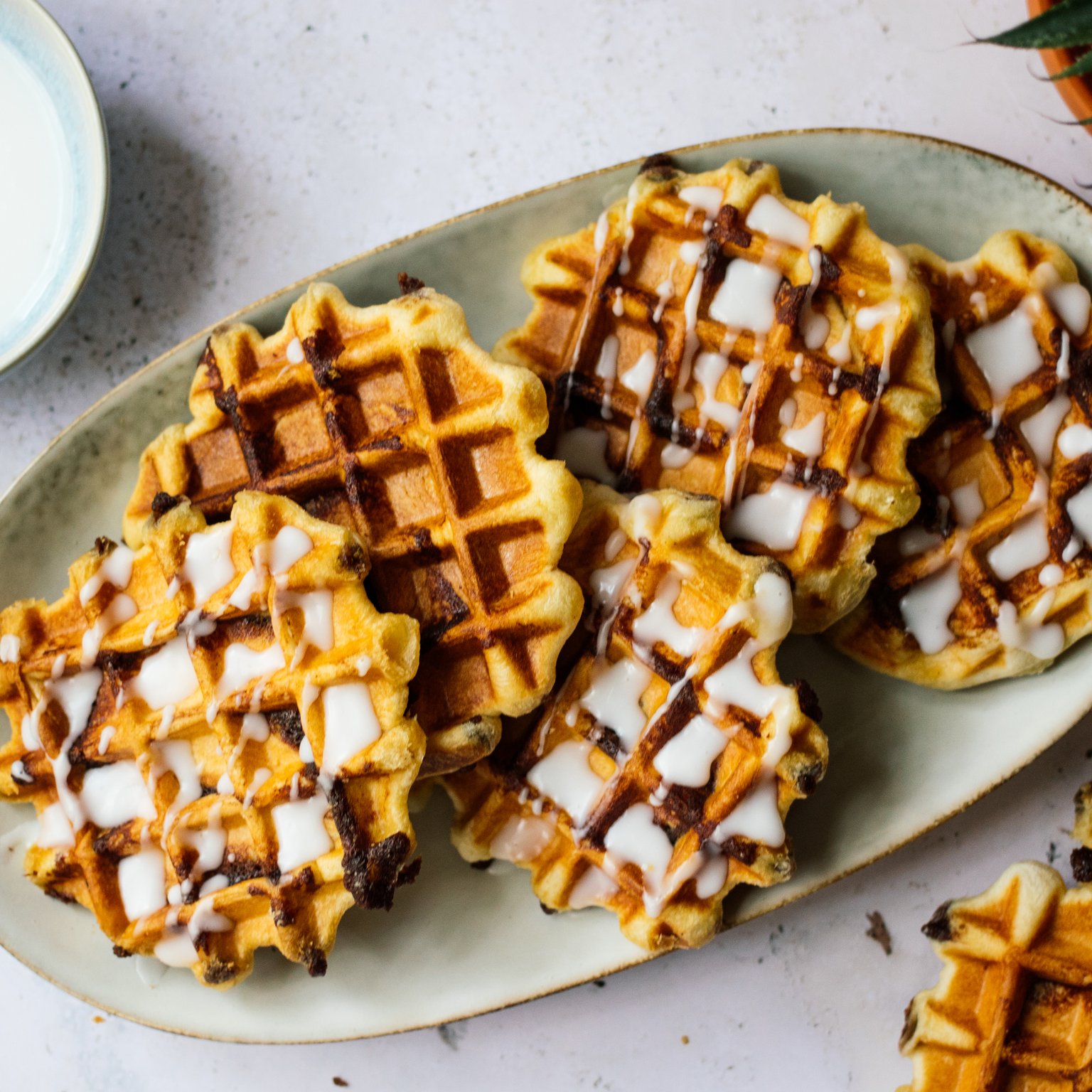 Vegan Cinnamon Roll Waffles