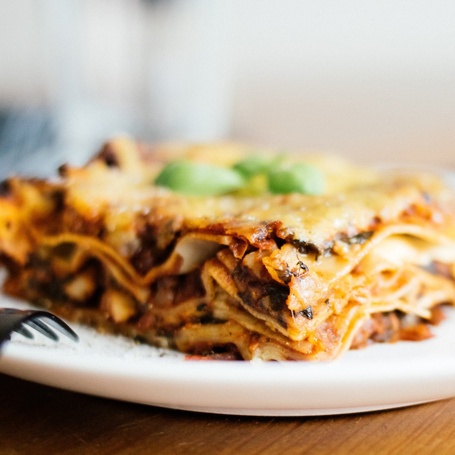 Vegan Lasagna with lentils & spinach (soy-free)