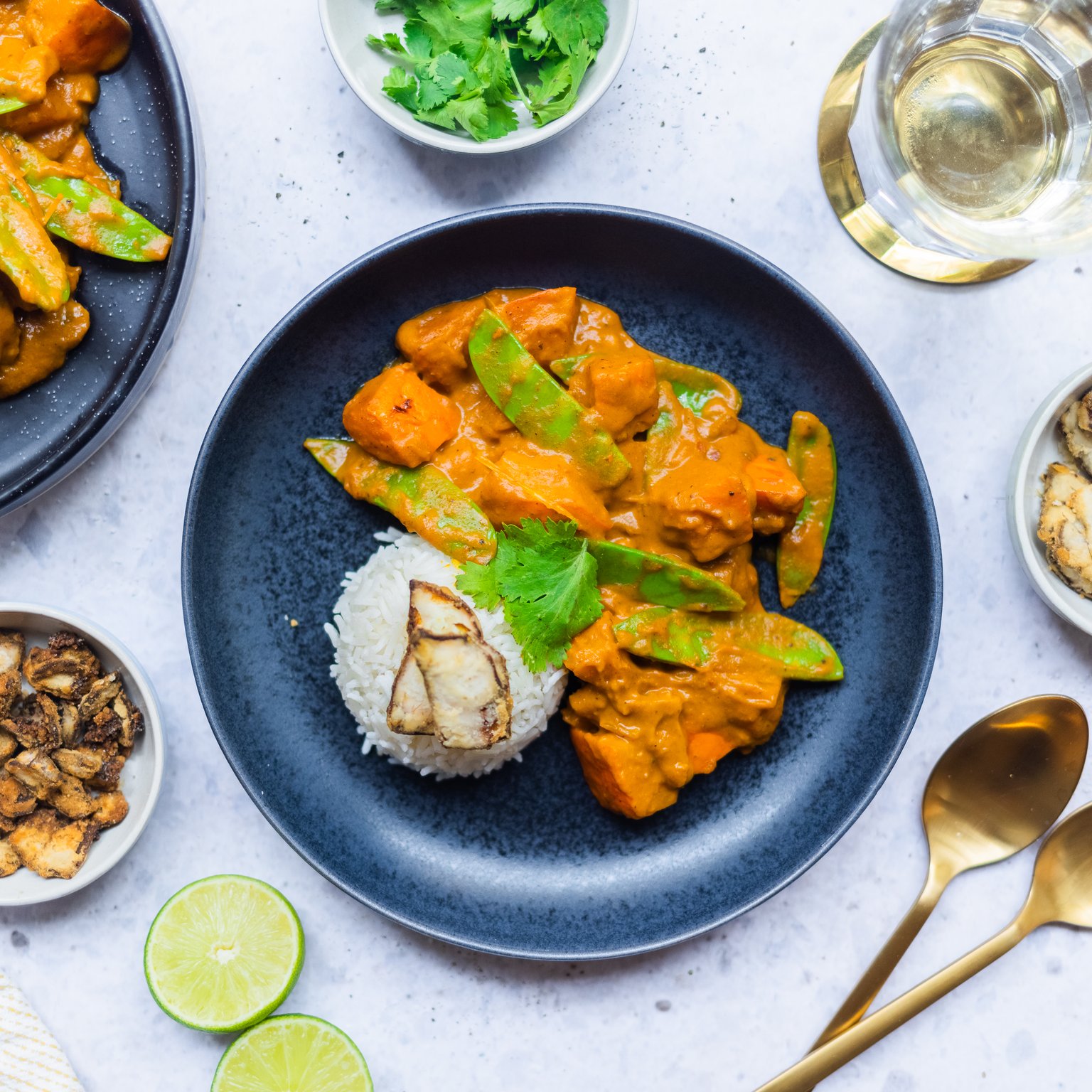 Vegan Pumpkin Curry with Ginger Crisps