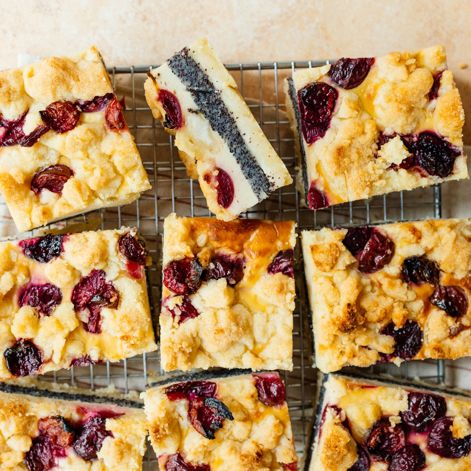 Vegan Cherry and Poppy Seed Cake from the Tray