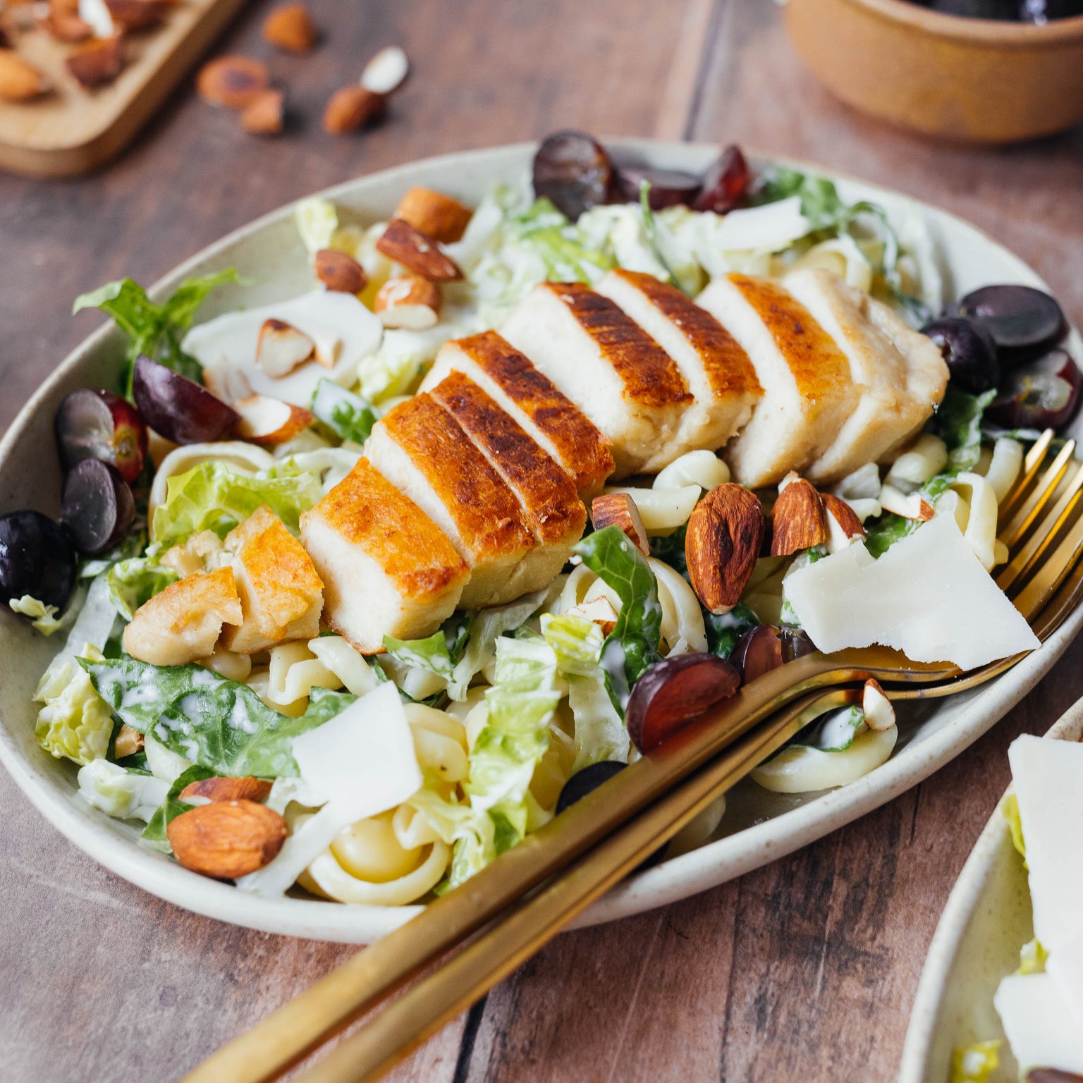 Vegane Caesar Salad Pasta