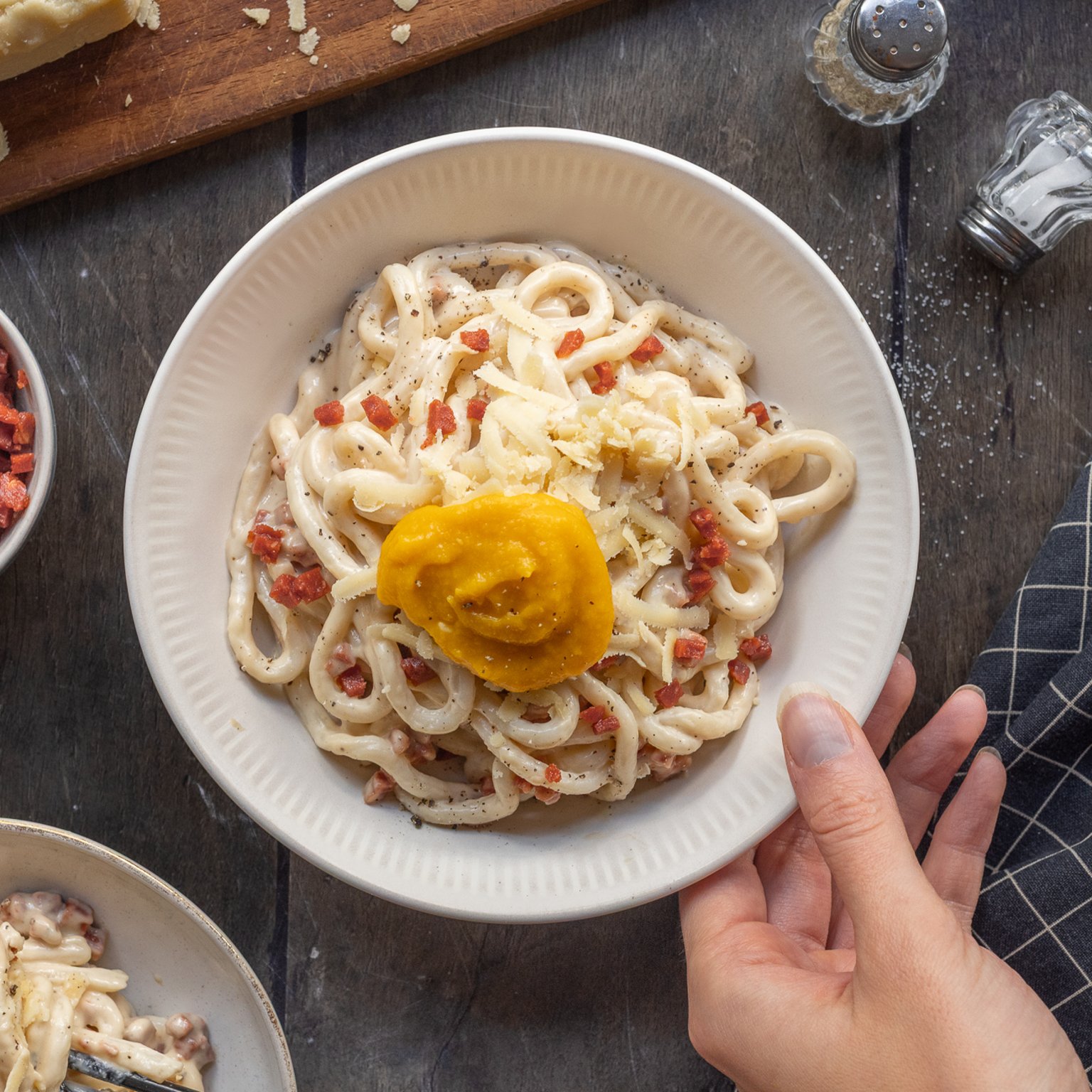 Vegane Udon Carbonara