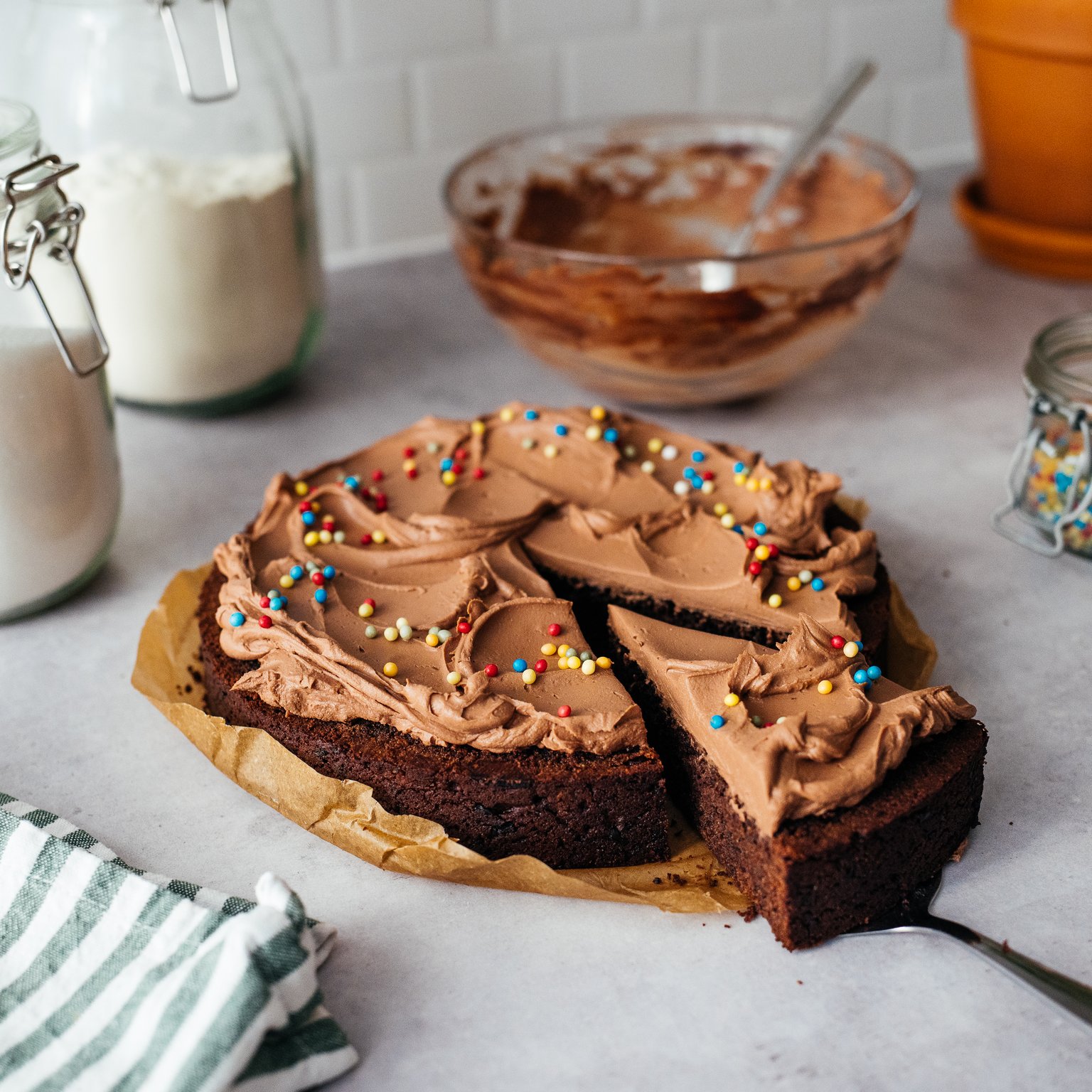 Vegan Chocolate Cake with Cream Cheese Frosting