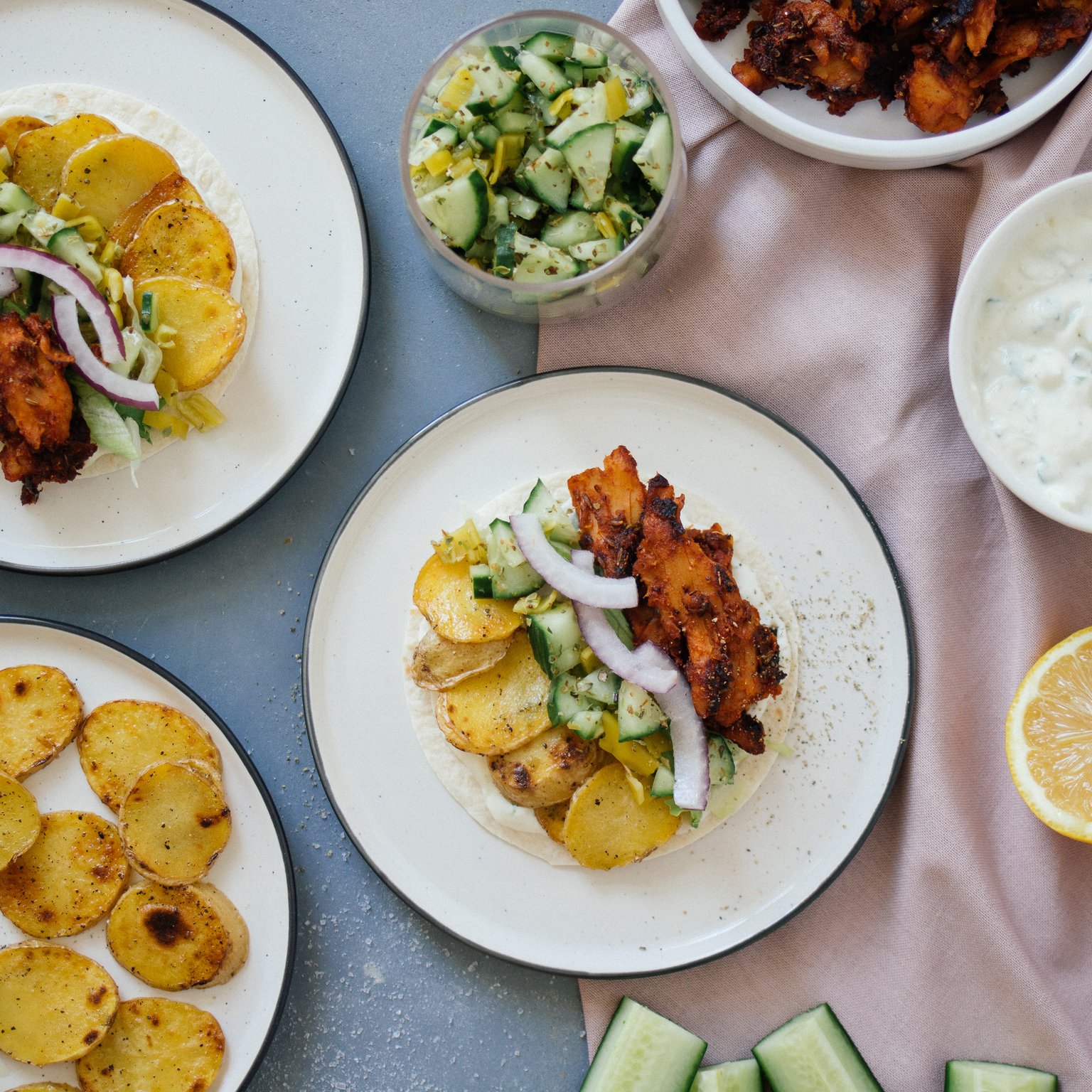 Vegan Gyros Taco with Tzatziki