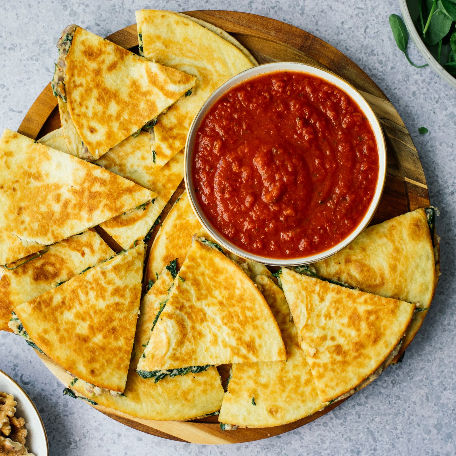 Vegane Spinat-Quesadillas