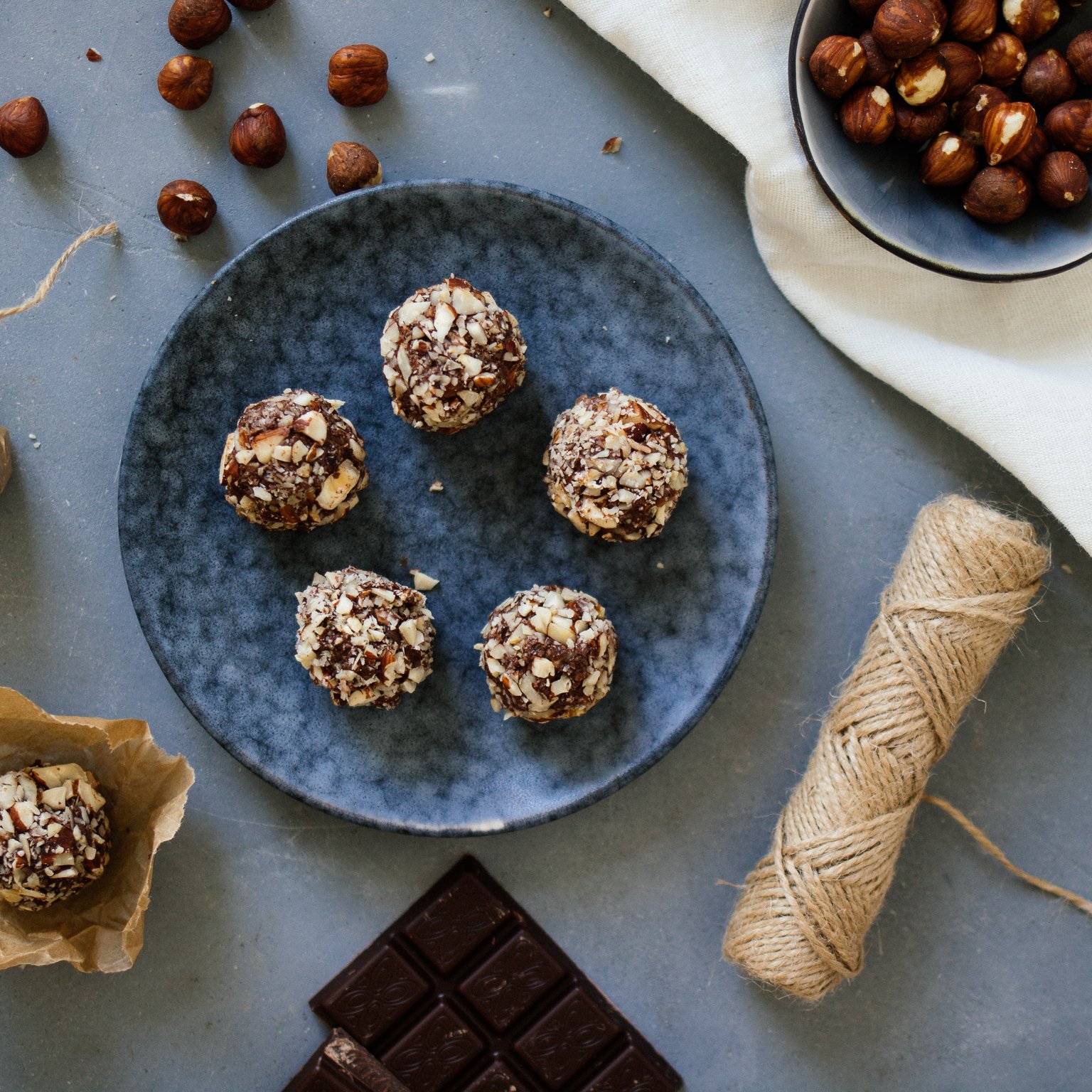 Vegan Rocher (Hazelnut Truffles)