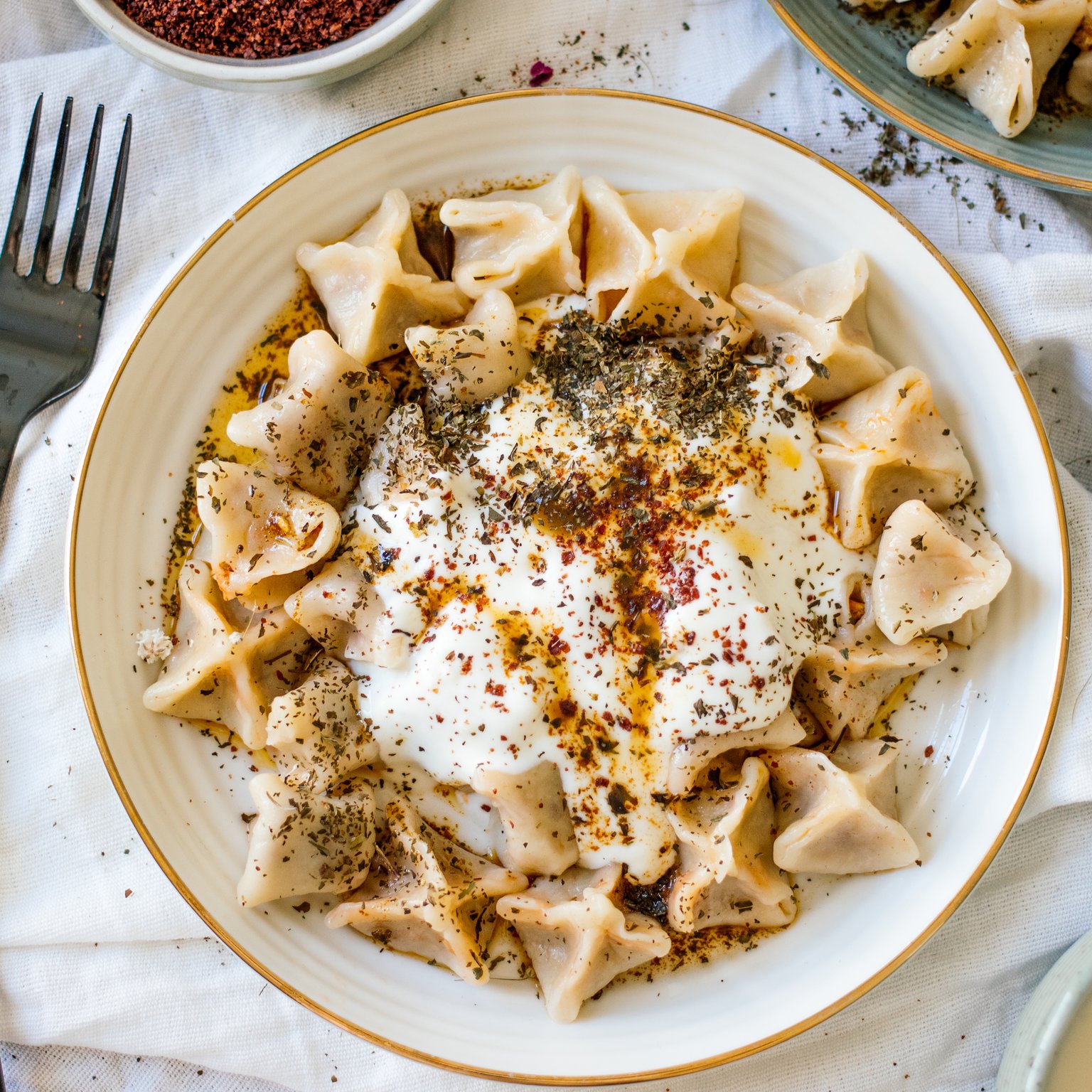 Vegan Manti with Soy Filling