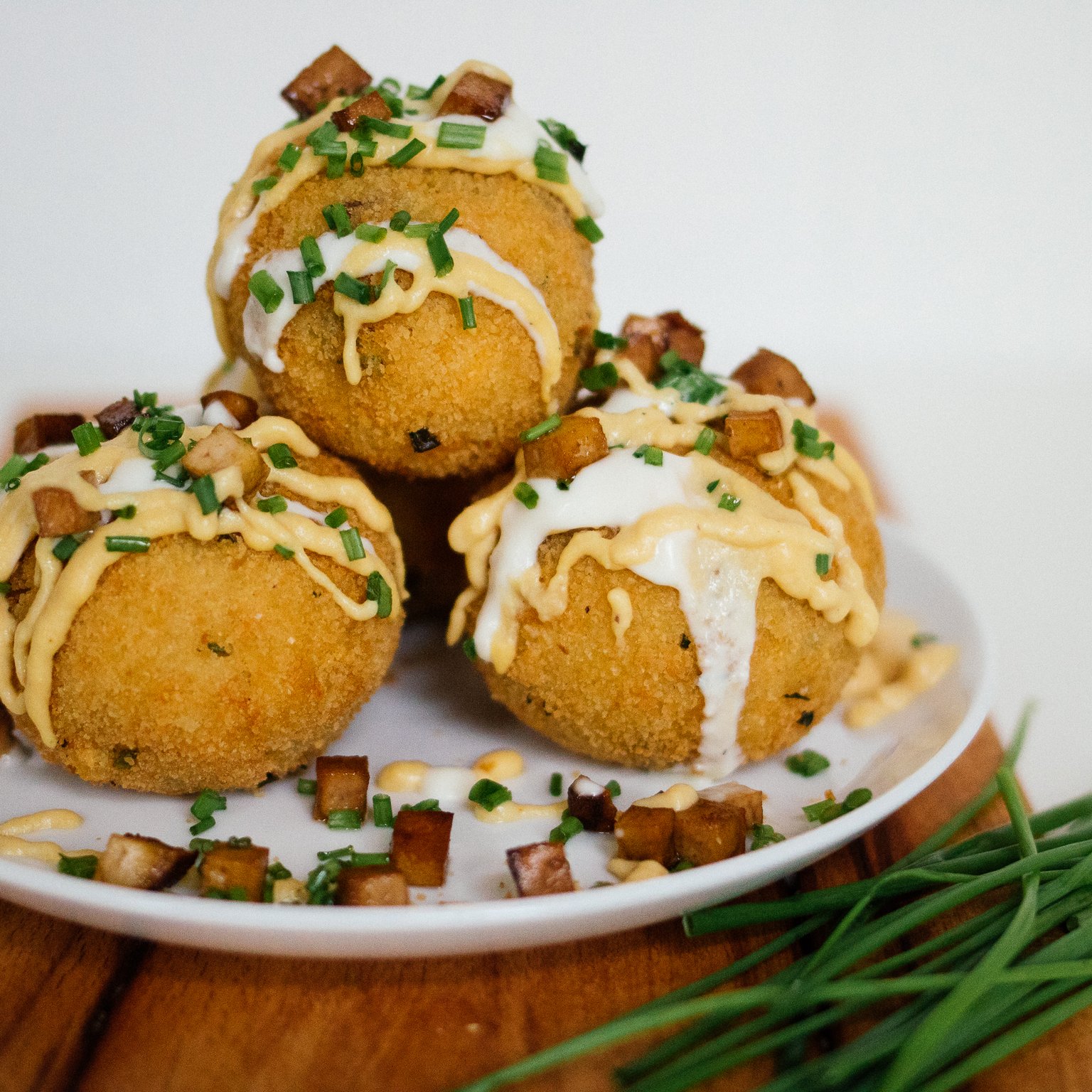 Vegane, Frittierte Kartoffelbällchen