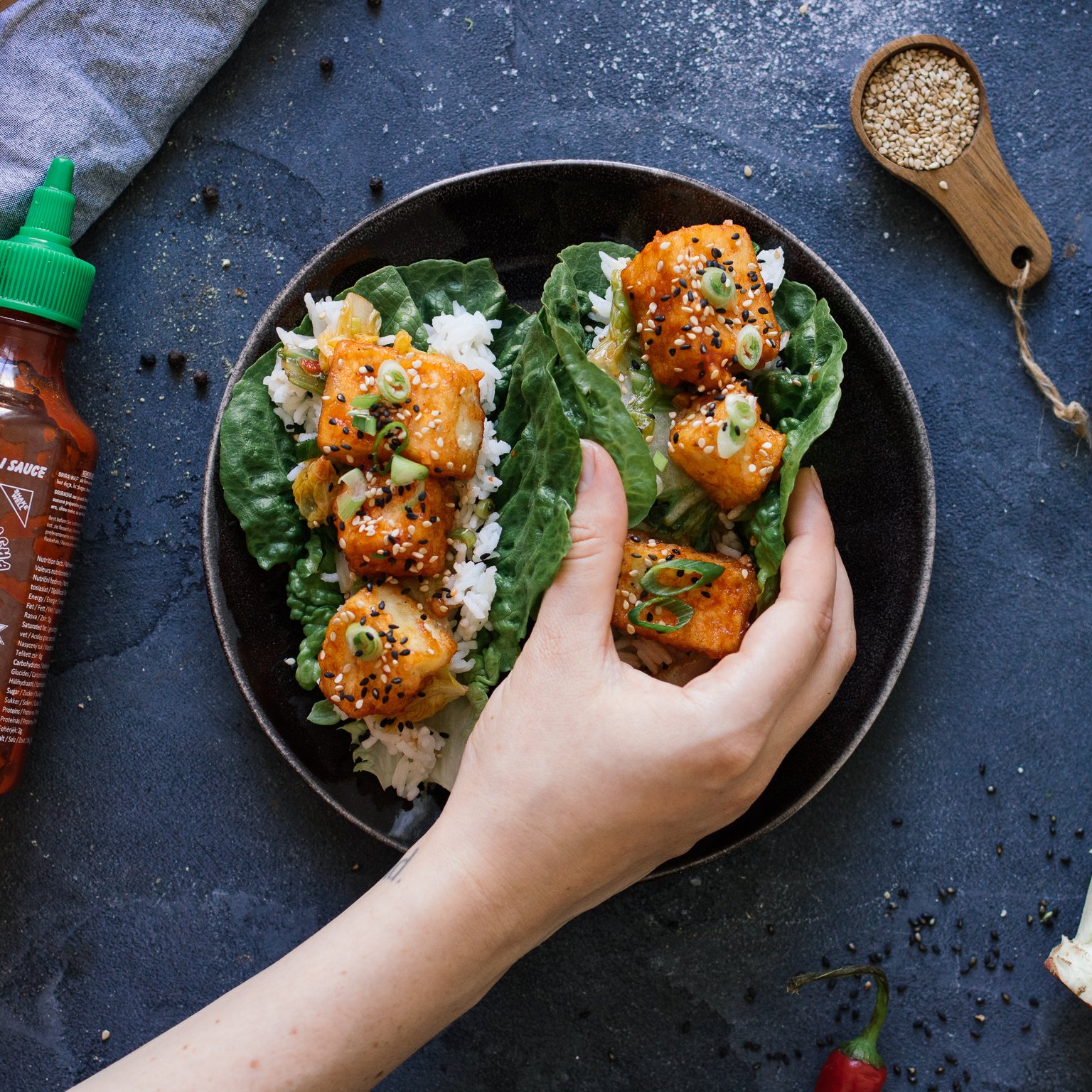 Tacos mit Kimchi & Gochujang Tofu