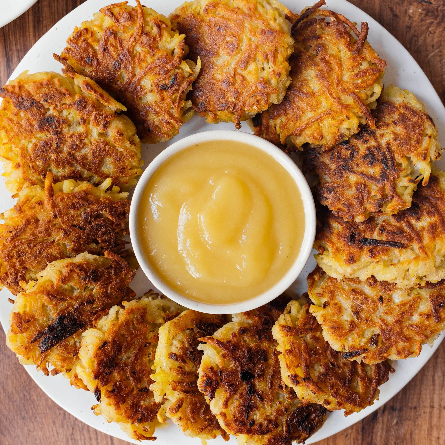 Vegan German Potato Pancakes with Apple Sauce