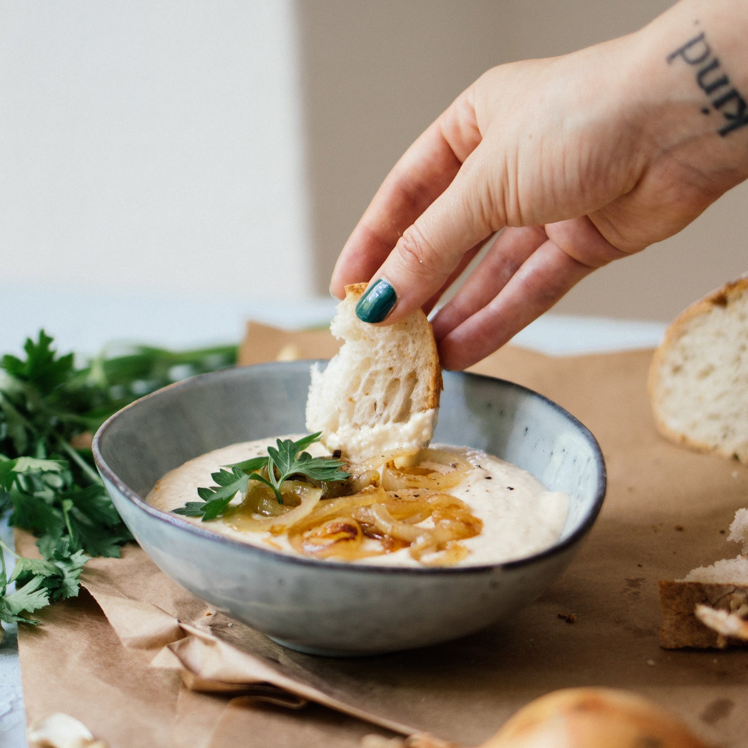 Veganer Zwiebeldip