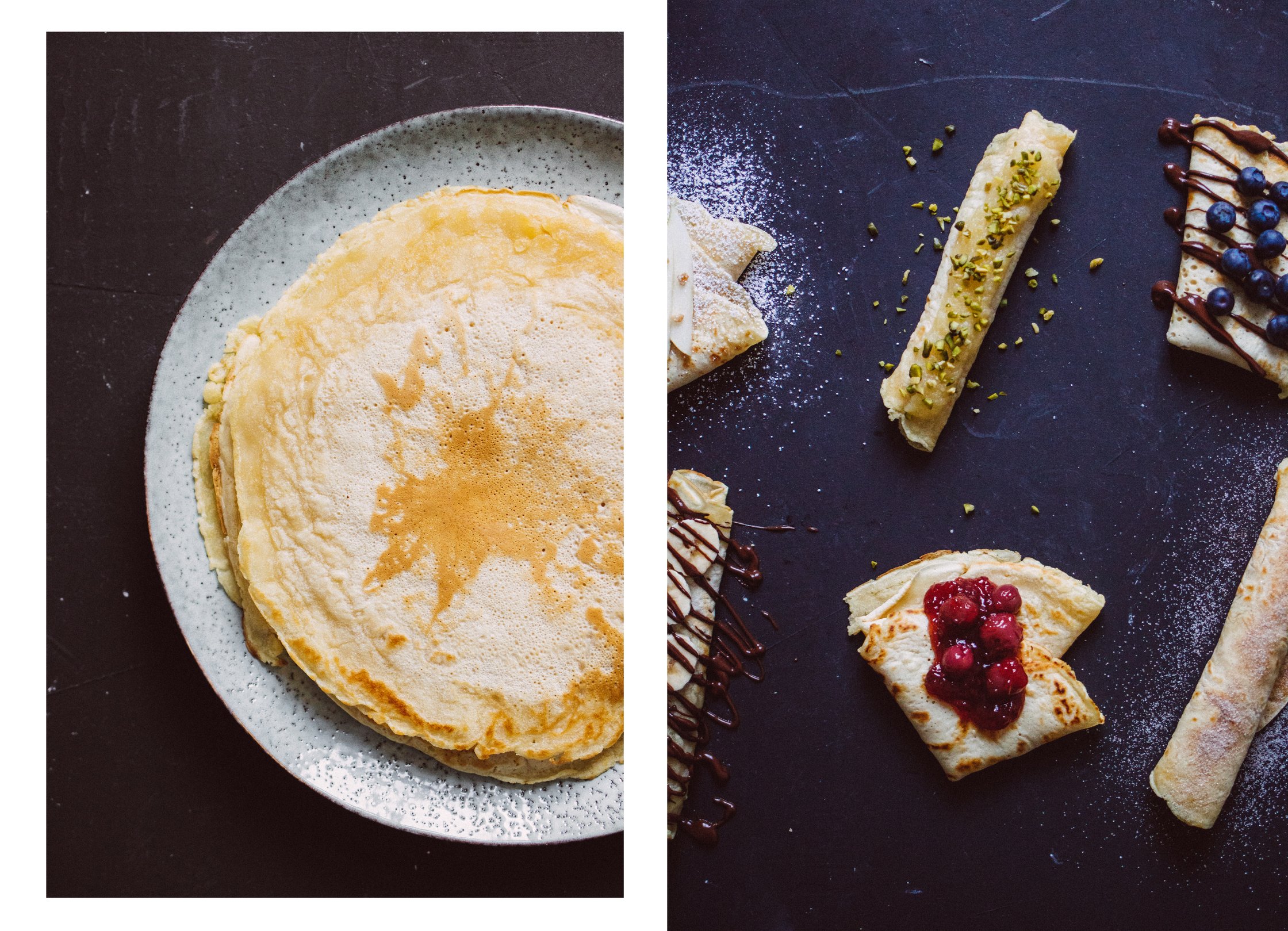 crepe teig mit toppings